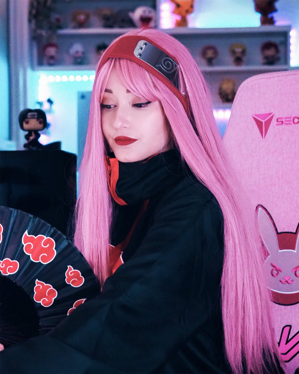 Zdjęcie produktu Naruto - Opaska na czoło z symbolem Konoha czerwona