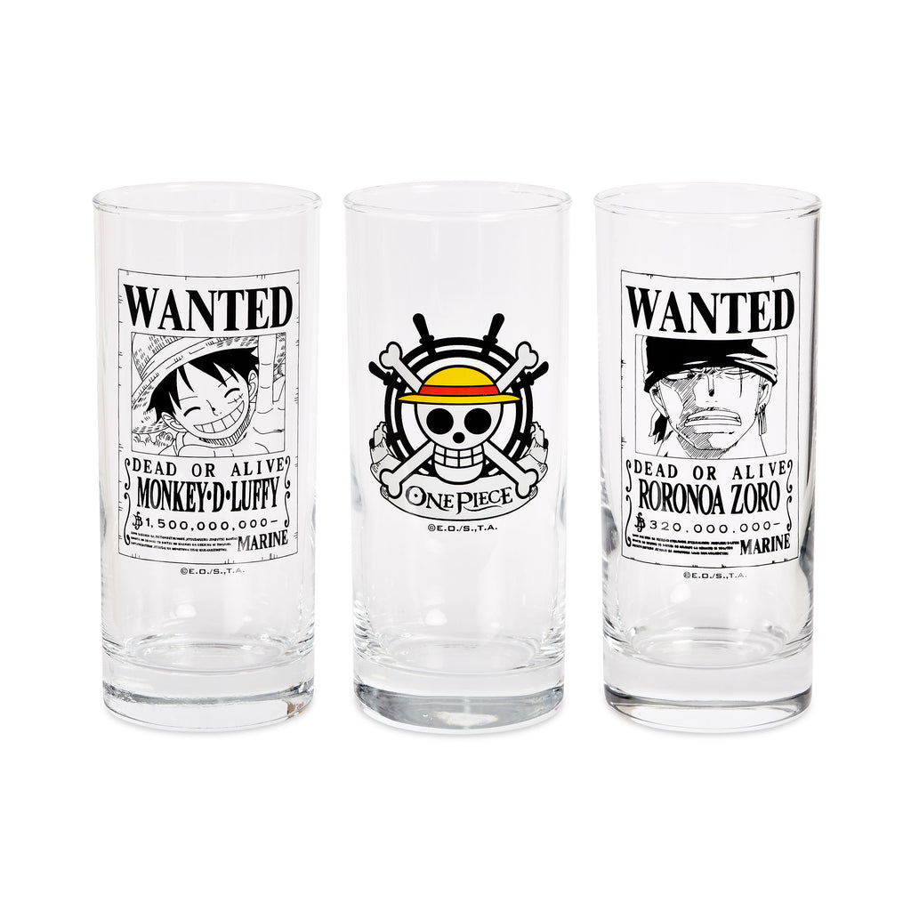 Zdjęcie produktu One Piece - Szklany zestaw Wanted Luffy i Zoro