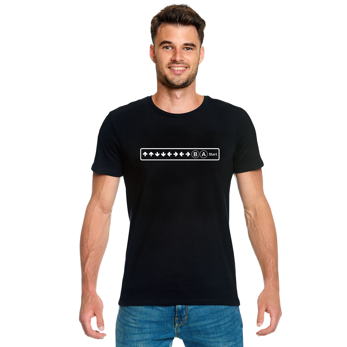 Zdjęcie produktu Koszulka Konami Code dla fanów gier czarna