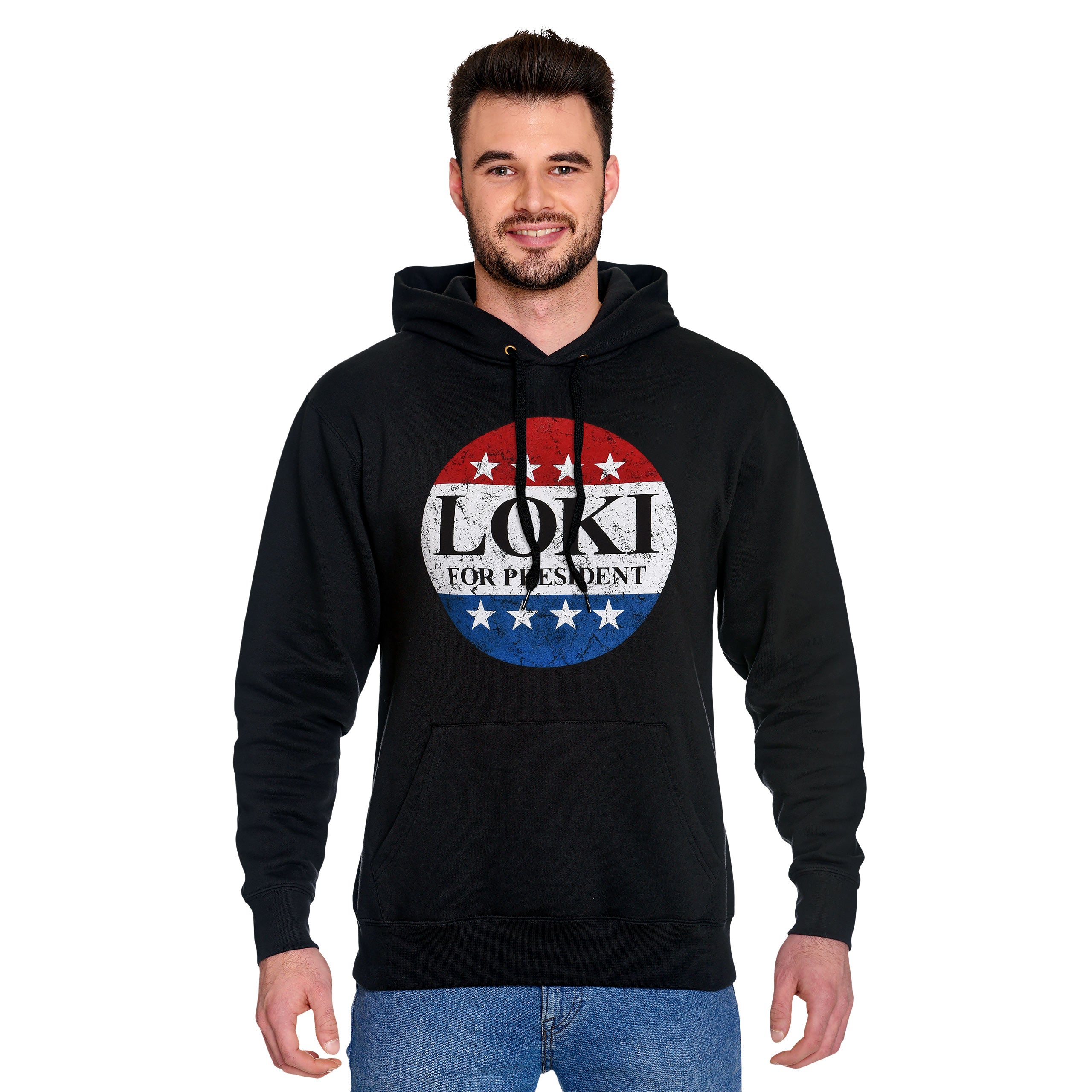 Zdjęcie produktu Bluza z kapturem For President dla fanów Lokiego czarna