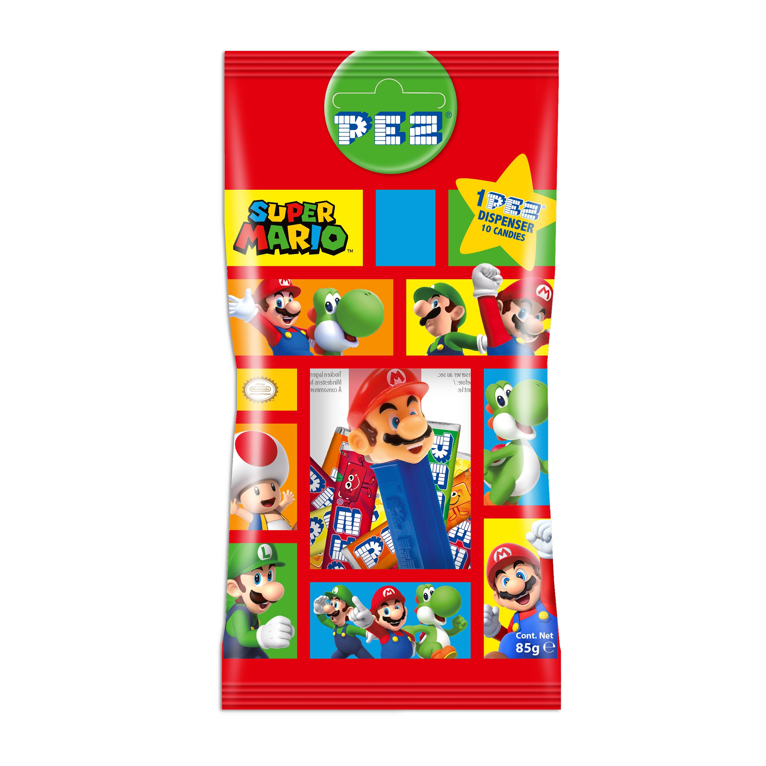 Zdjęcie produktu Super Mario - PEZ cukierki 10-pak z dozownikiem