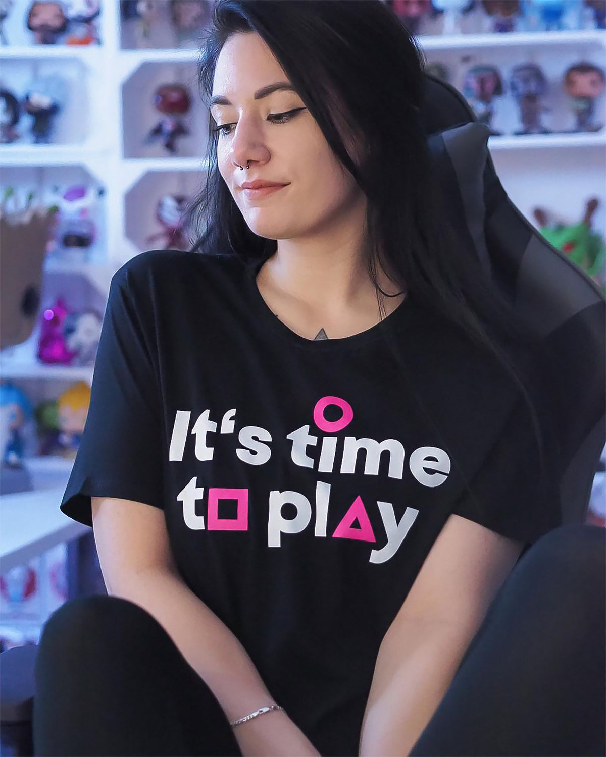 Zdjęcie produktu It’s Time to Play Koszulka dla fanów Squid Game czarna