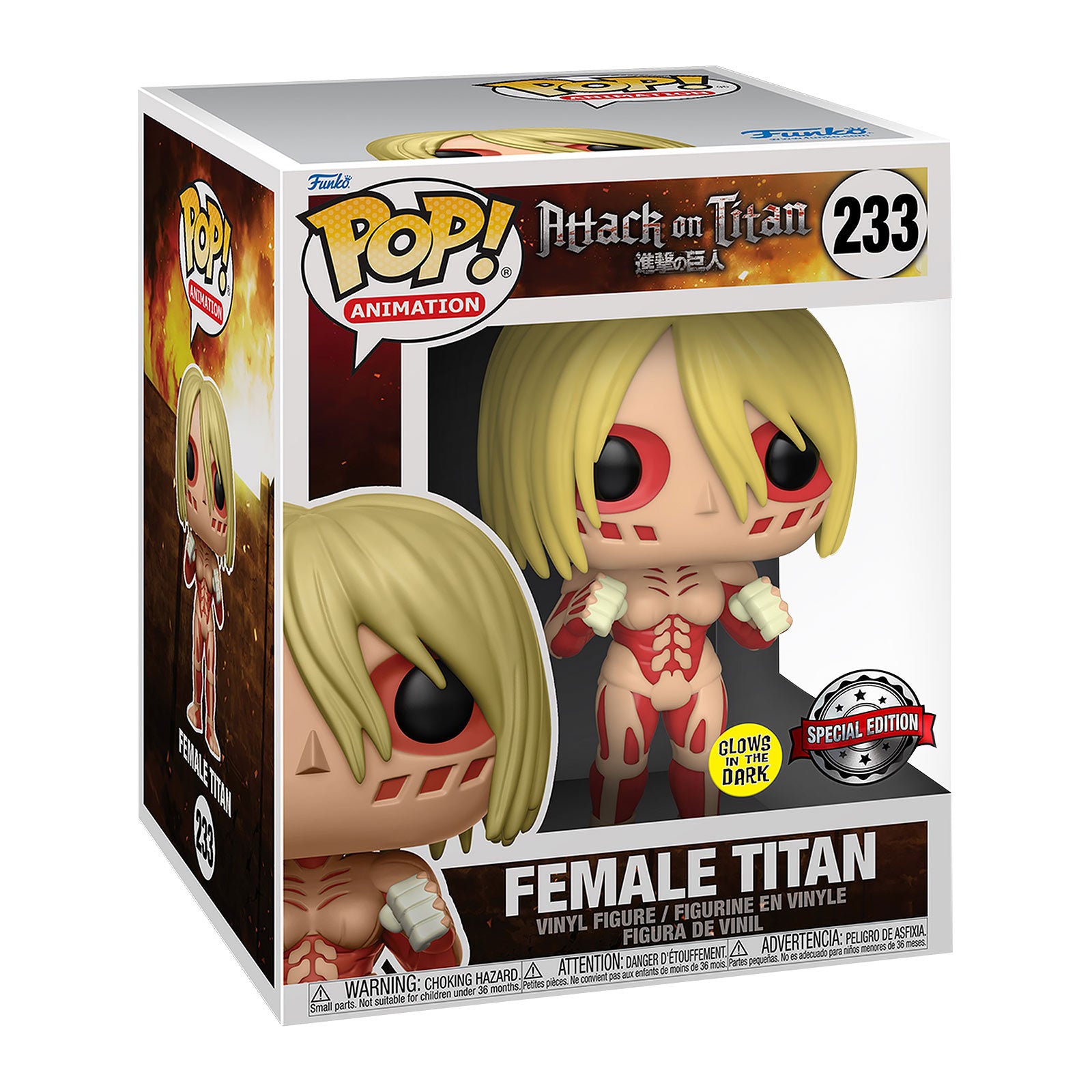 Zdjęcie produktu Attack on Titan - Kobiecy Tytan Glow in the Dark Funko Pop Figurka 15cm