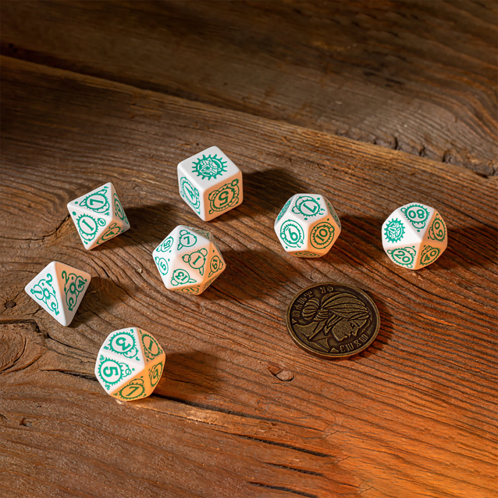 Zdjęcie produktu Wiedźmin - Ciri RPG Zestaw Kości 7 sztuk z monetą kolekcjonerską