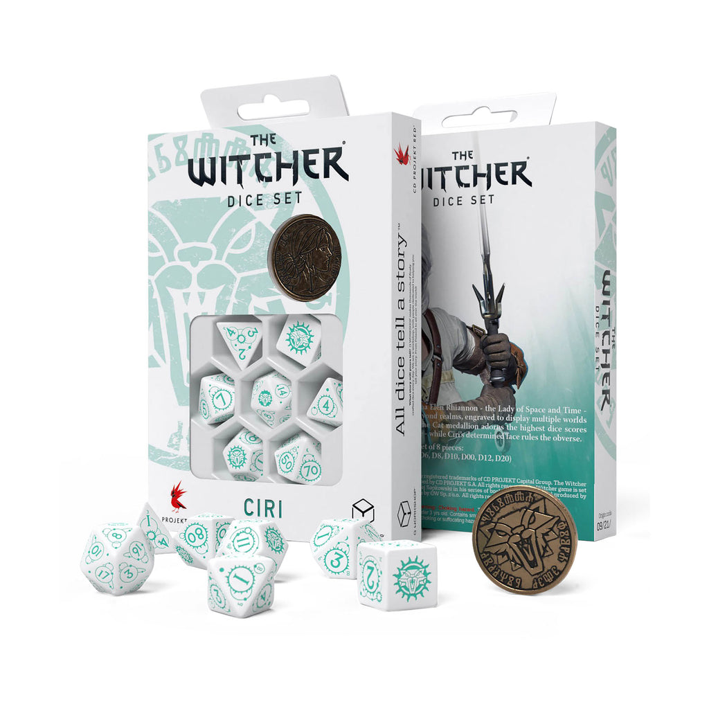 Zdjęcie produktu Wiedźmin - Ciri RPG Zestaw Kości 7 sztuk z monetą kolekcjonerską