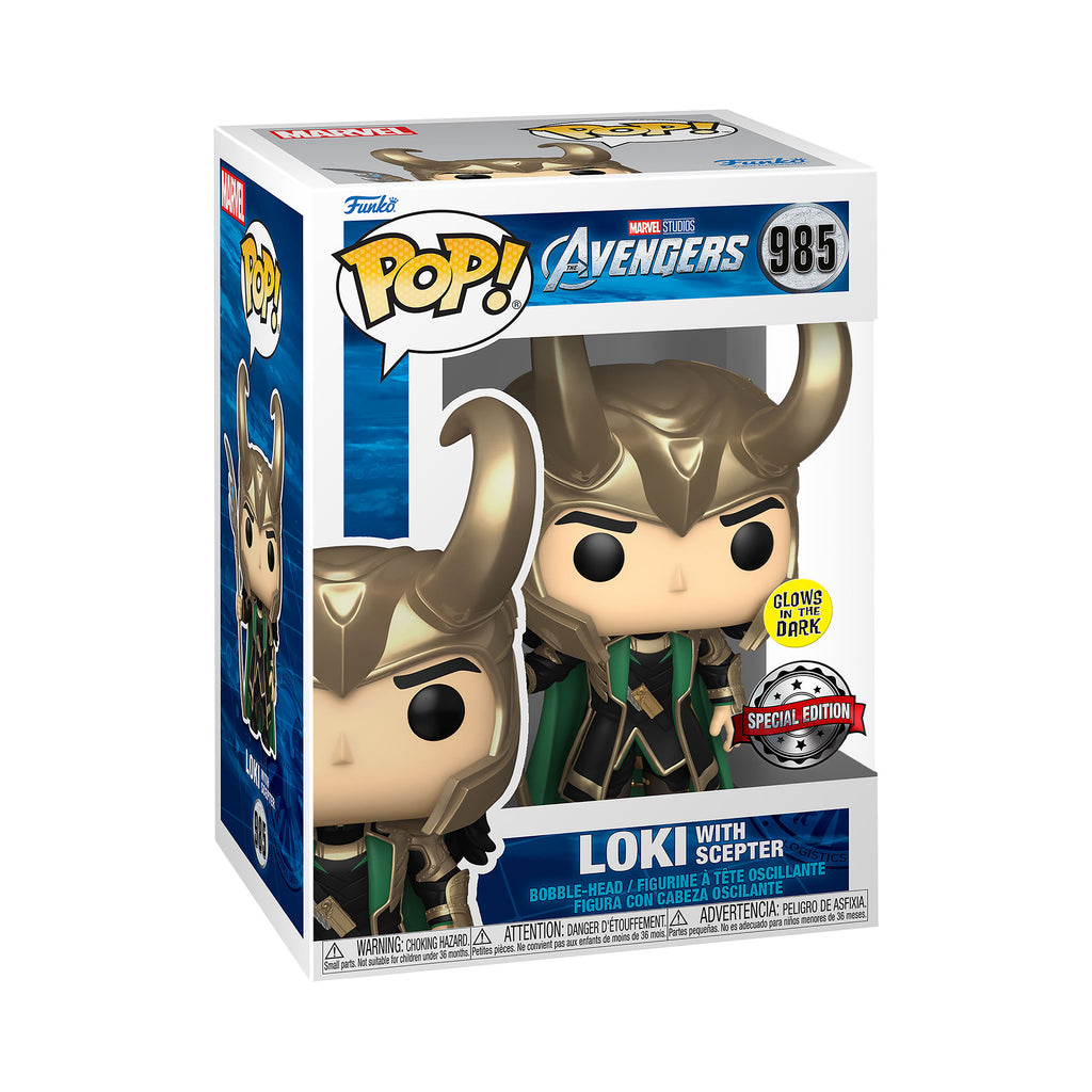 Zdjęcie produktu Marvel - Loki z berłem Glow in the Dark Funko Pop figurka z kiwającą głową