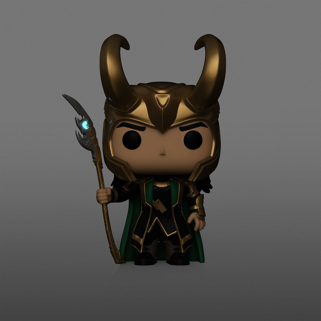 Zdjęcie produktu Marvel - Loki z berłem Glow in the Dark Funko Pop figurka z kiwającą głową
