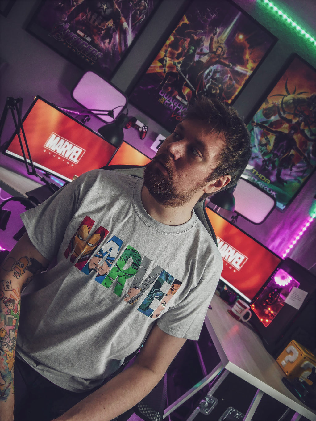 Zdjęcie produktu Marvel - Logo Comic Heroes T-Shirt szare