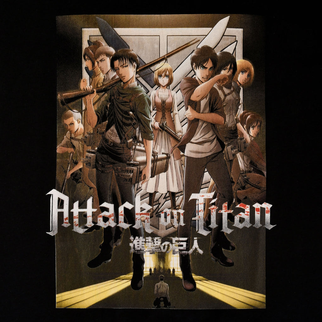 Zdjęcie produktu Attack on Titan - Koszulka z grupą czarna