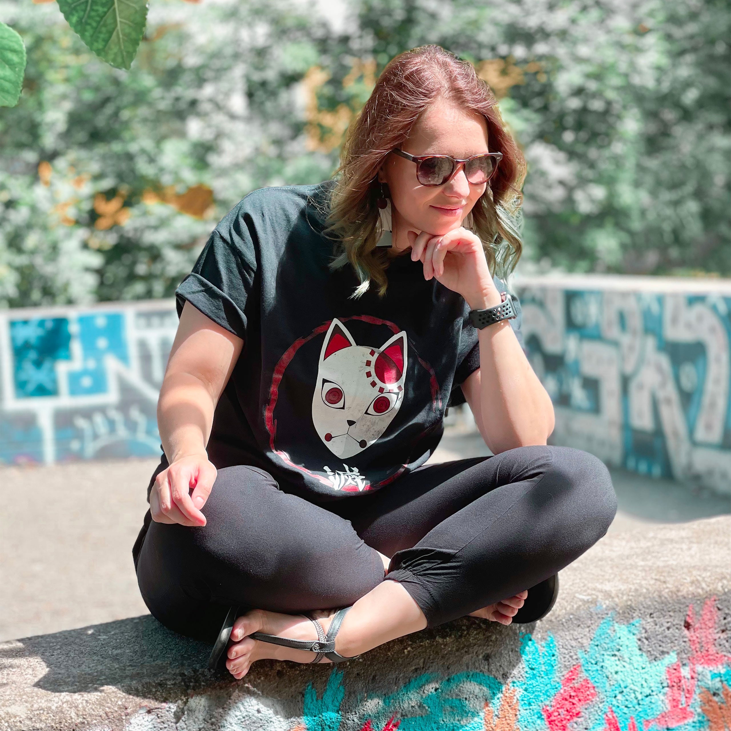 Zdjęcie produktu Demon Slayer - Koszulka z maską Tanjiro, czarna