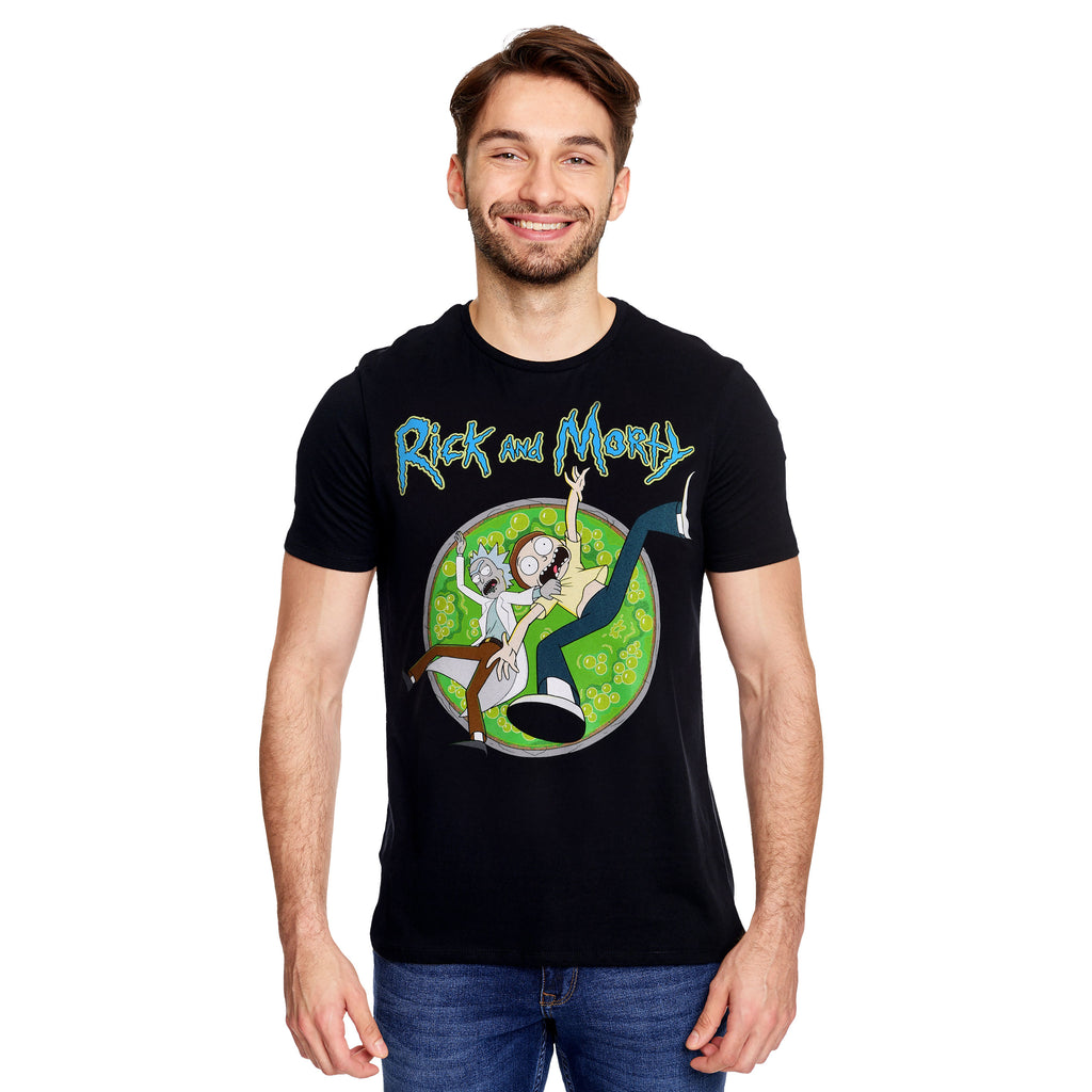 Zdjęcie produktu Rick and Morty - Portal Circle T-Shirt czarne