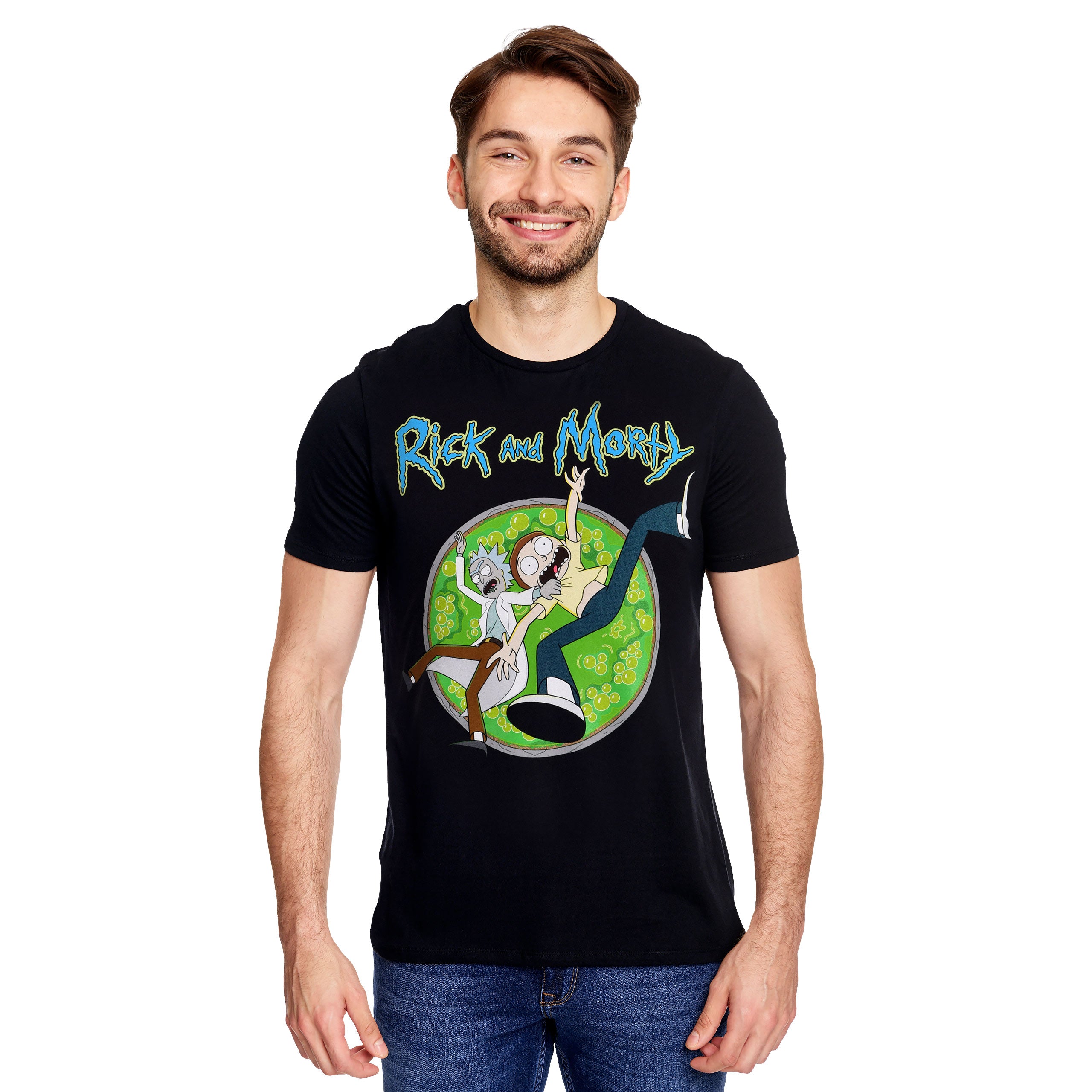 Zdjęcie produktu Rick and Morty - Portal Circle T-Shirt czarne