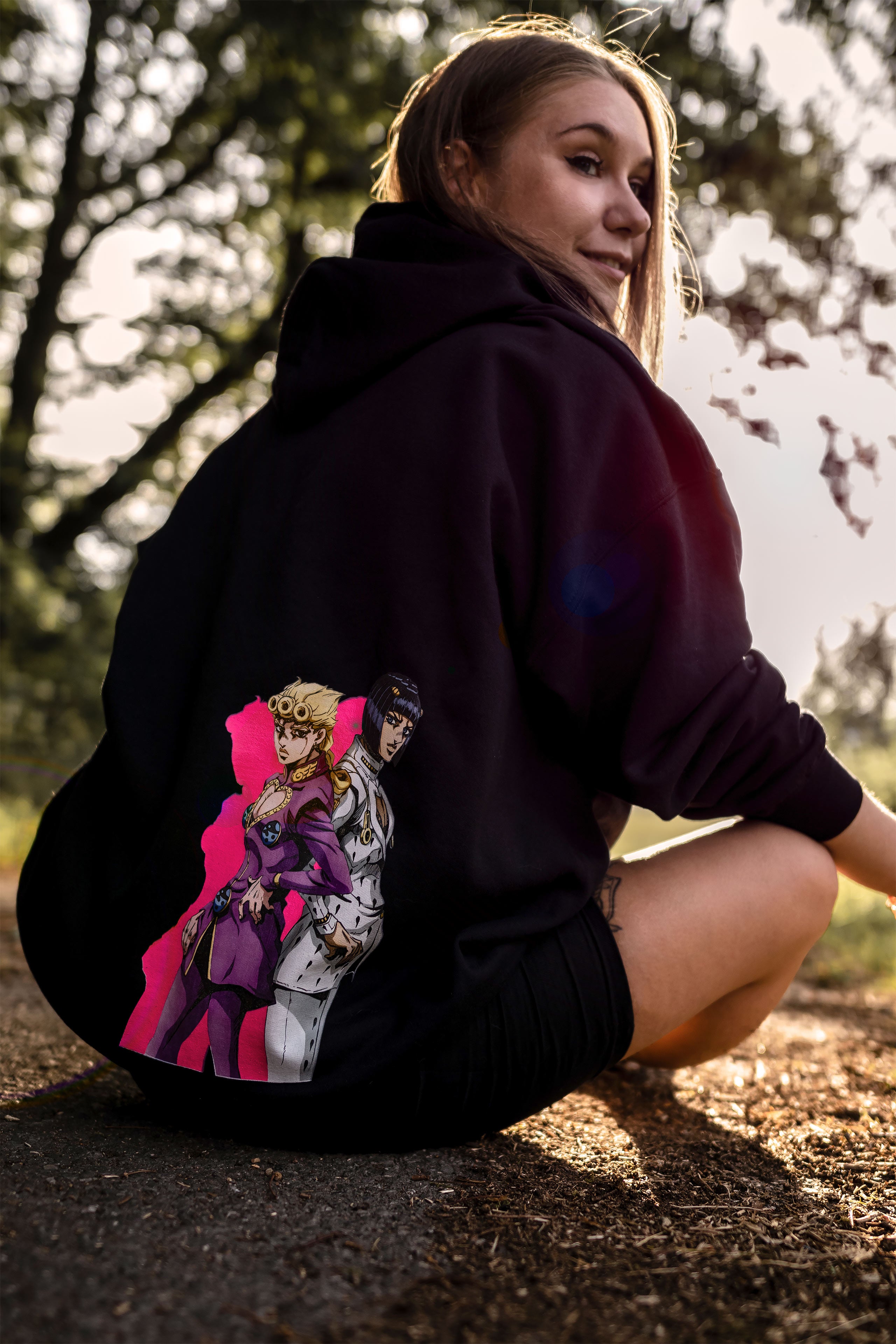 Zdjęcie produktu JoJo's Bizarre Adventure - Bluza z kapturem Giorno i Bruno czarna