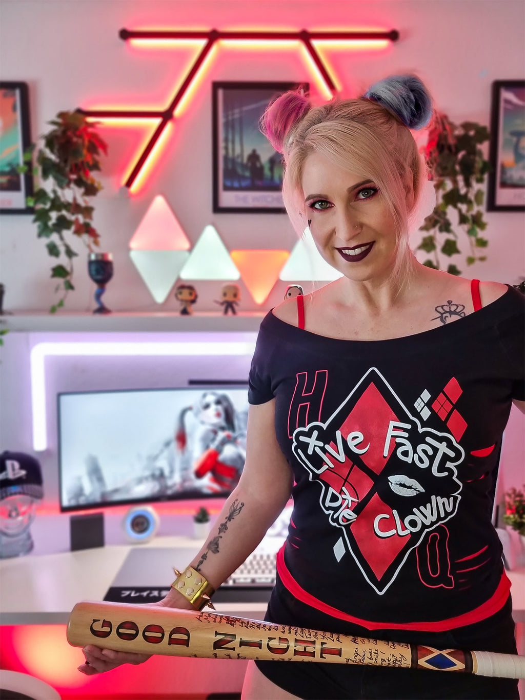 Zdjęcie produktu Harley Quinn - Live Fast Die Clown 2w1 T-Shirt Damskie