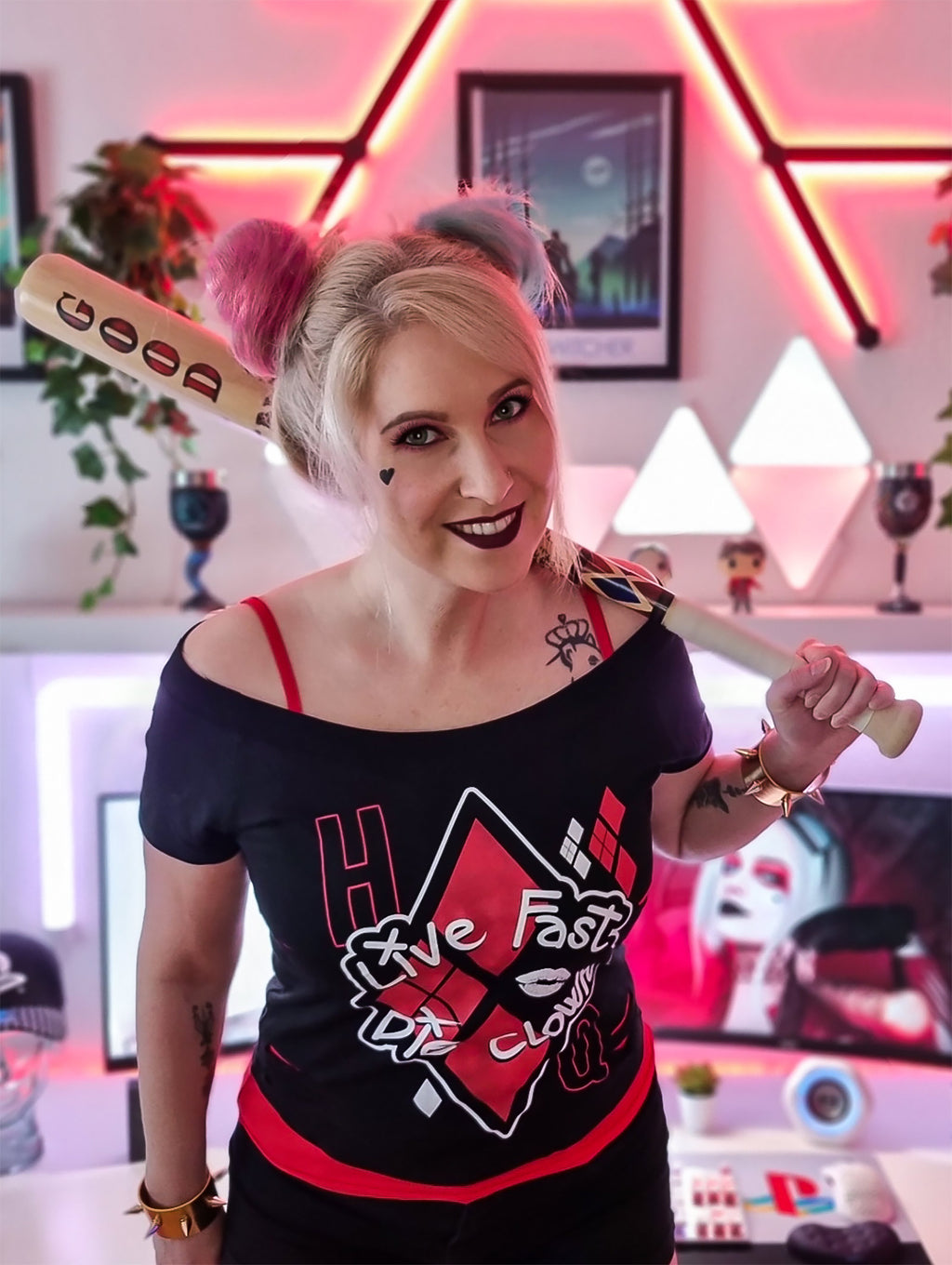 Zdjęcie produktu Harley Quinn - Live Fast Die Clown 2w1 T-Shirt Damskie