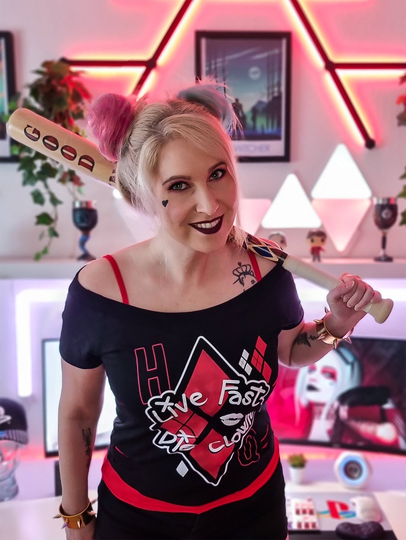 Zdjęcie produktu Harley Quinn - Live Fast Die Clown 2w1 T-Shirt Damskie