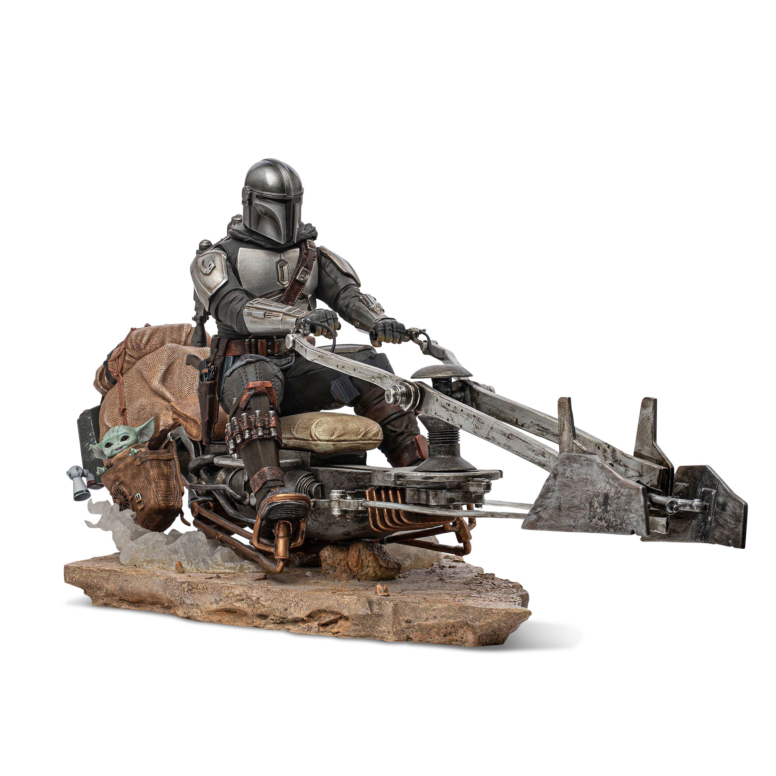Zdjęcie produktu Mando z Speederem BDS Art Scale Deluxe Statua - Star Wars The Mandalorian