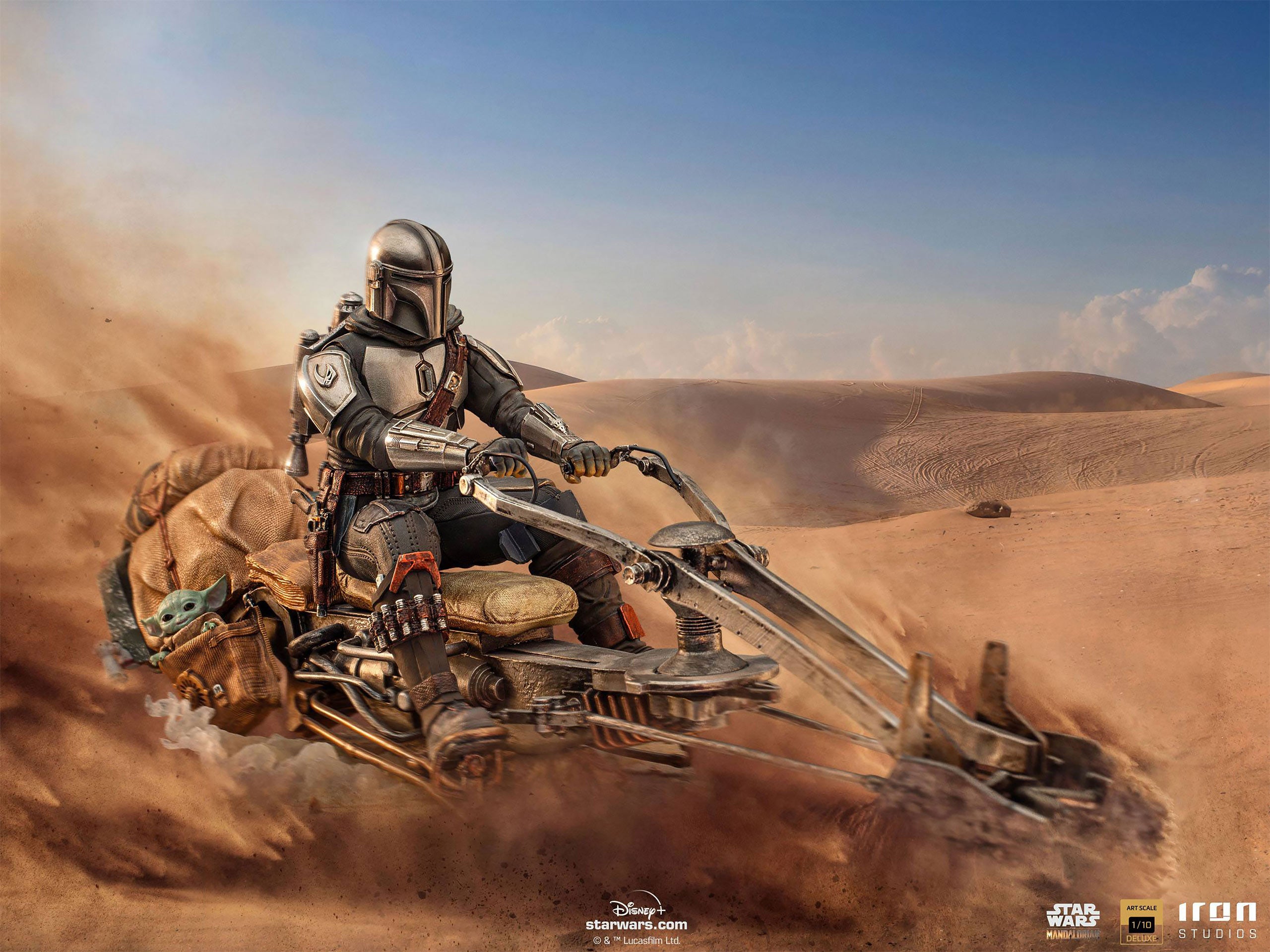 Zdjęcie produktu Mando z Speederem BDS Art Scale Deluxe Statua - Star Wars The Mandalorian