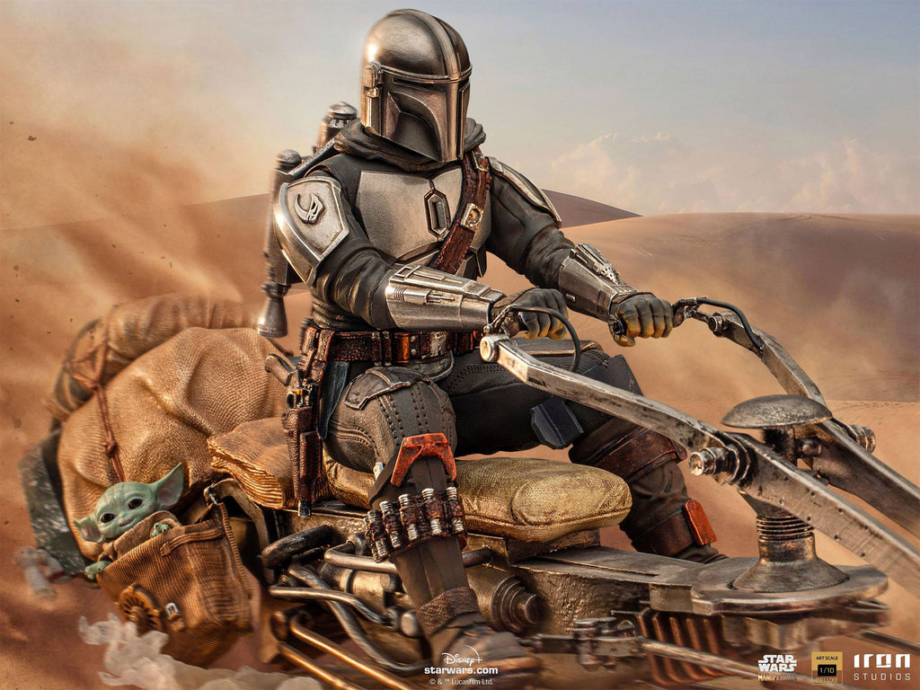 Zdjęcie produktu Mando z Speederem BDS Art Scale Deluxe Statua - Star Wars The Mandalorian