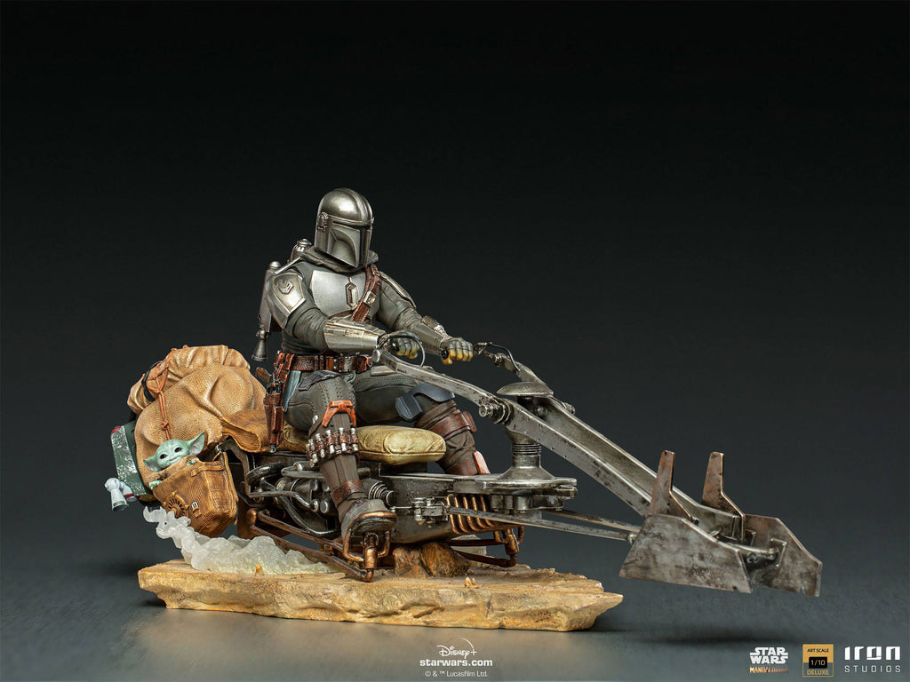 Zdjęcie produktu Mando z Speederem BDS Art Scale Deluxe Statua - Star Wars The Mandalorian