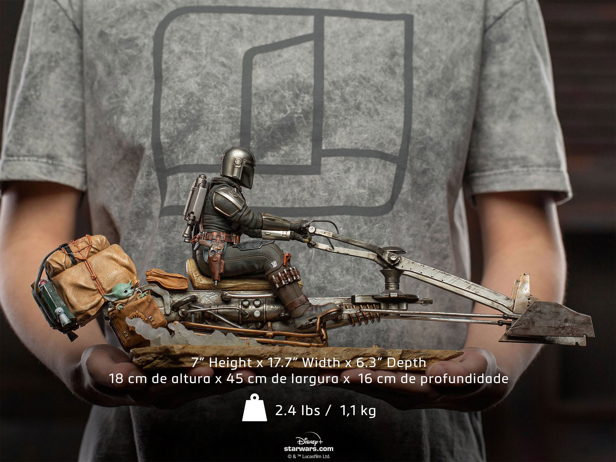 Zdjęcie produktu Mando z Speederem BDS Art Scale Deluxe Statua - Star Wars The Mandalorian