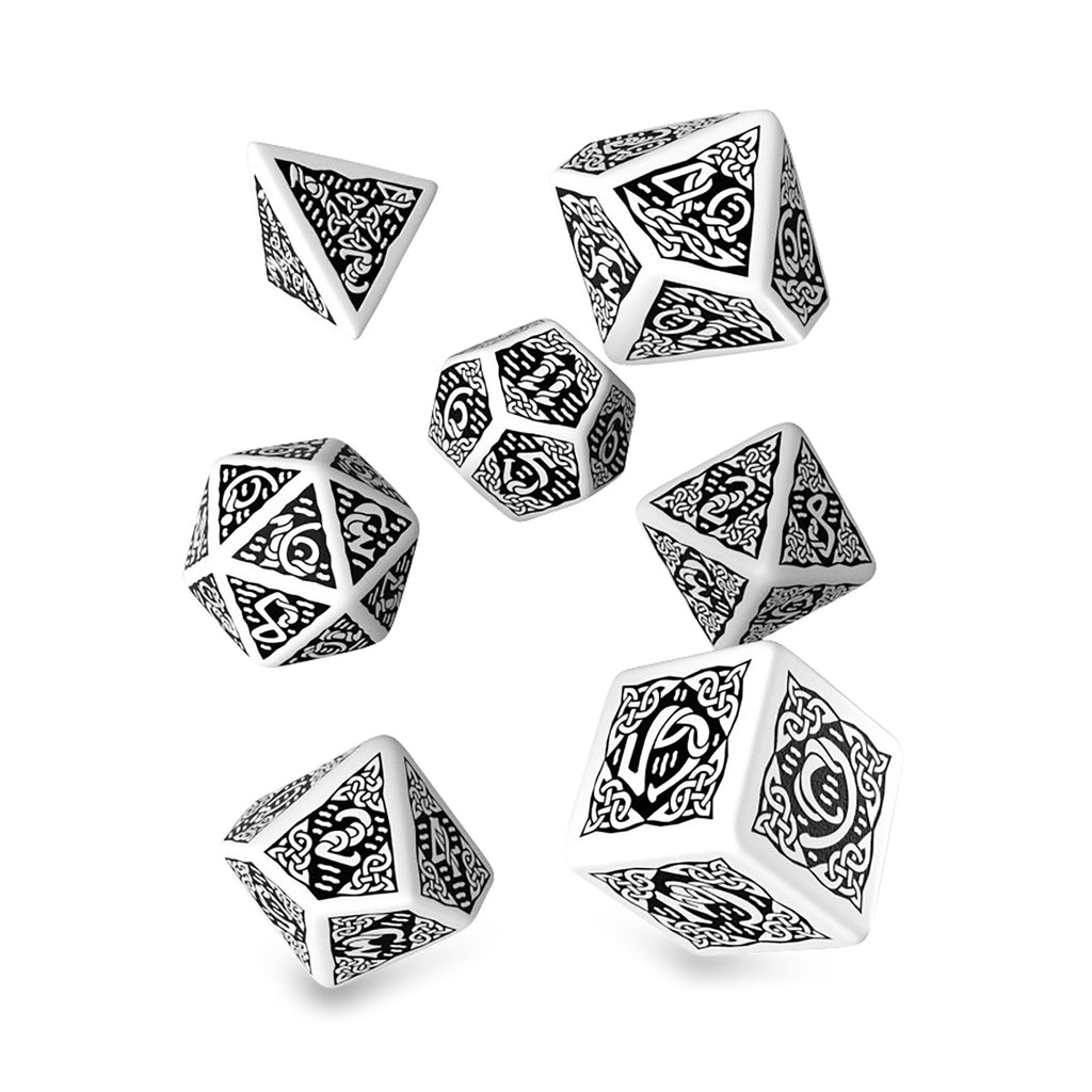 Zdjęcie produktu Celtic 3D Revised White & Black RPG Zestaw Kości 7-częściowy