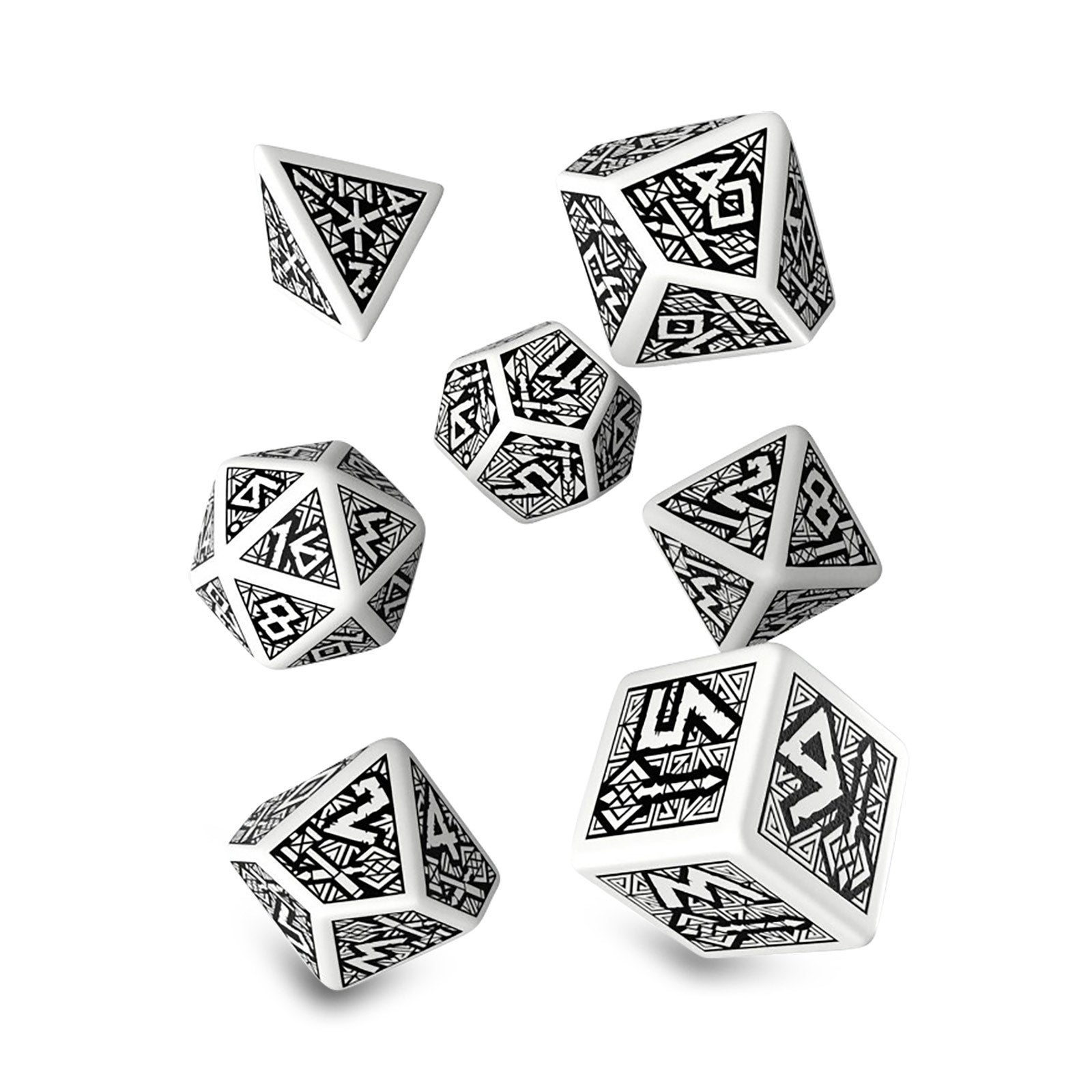 Zdjęcie produktu Dwarven Białe i Czarne RPG Kości Zestaw 7-częściowy