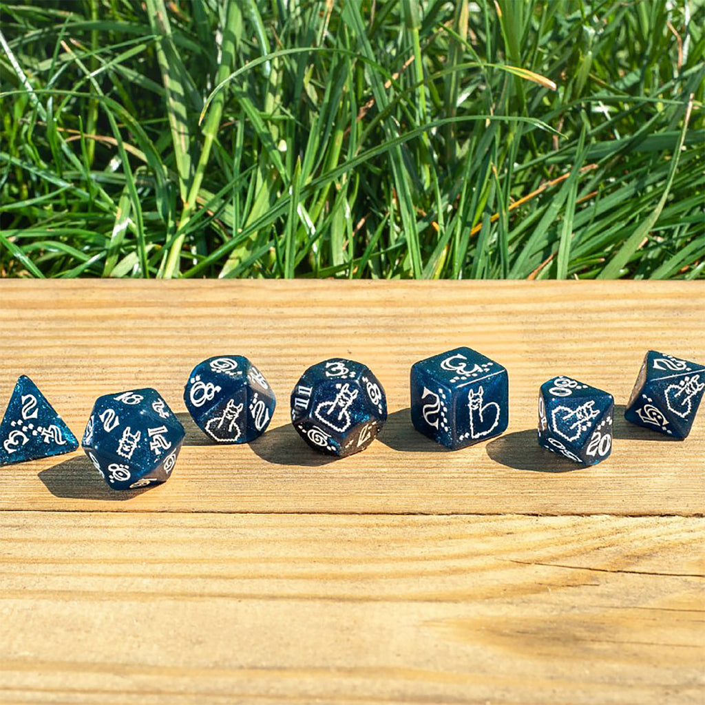 Zdjęcie produktu Brokatowy zestaw kości RPG Llama, 7 szt.