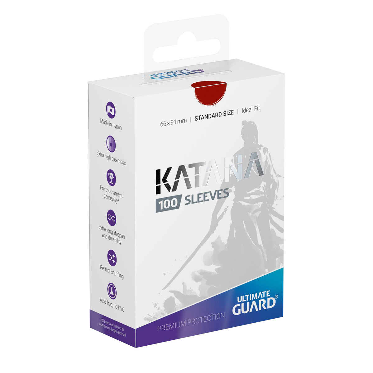 Zdjęcie produktu Czerwone Koszulki na Karty Katana 100 sztuk Ultimate Guard do TCG Standardowy Rozmiar