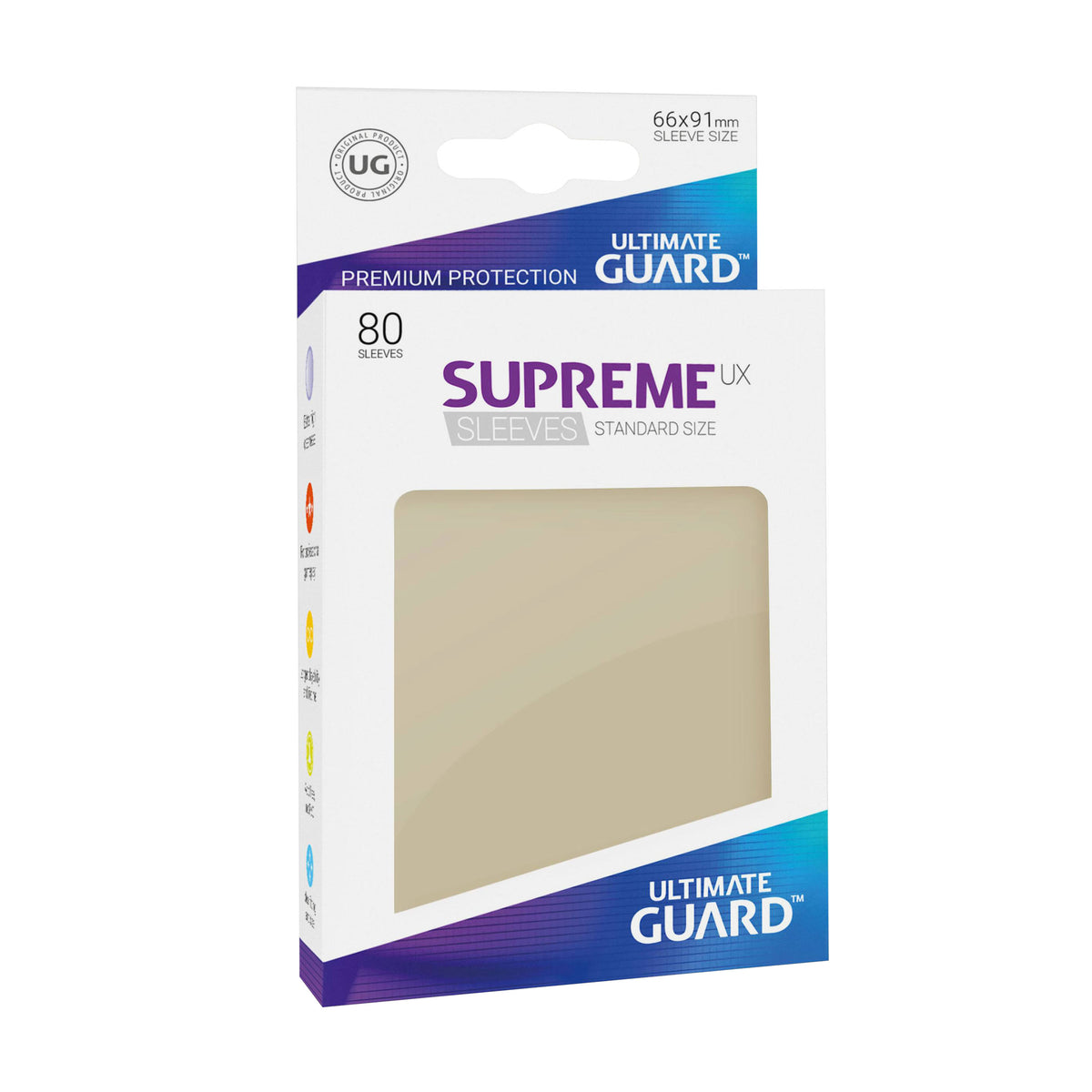 Zdjęcie produktu Koszulki ochronne Ultimate Guard na karty kolekcjonerskie piaskowe zestaw 80 szt.