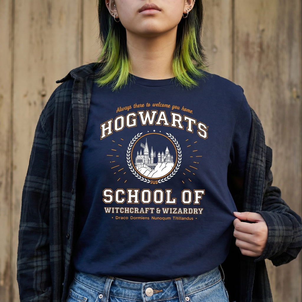 Zdjęcie produktu Koszulka Hogwarts School niebieska - Harry Potter
