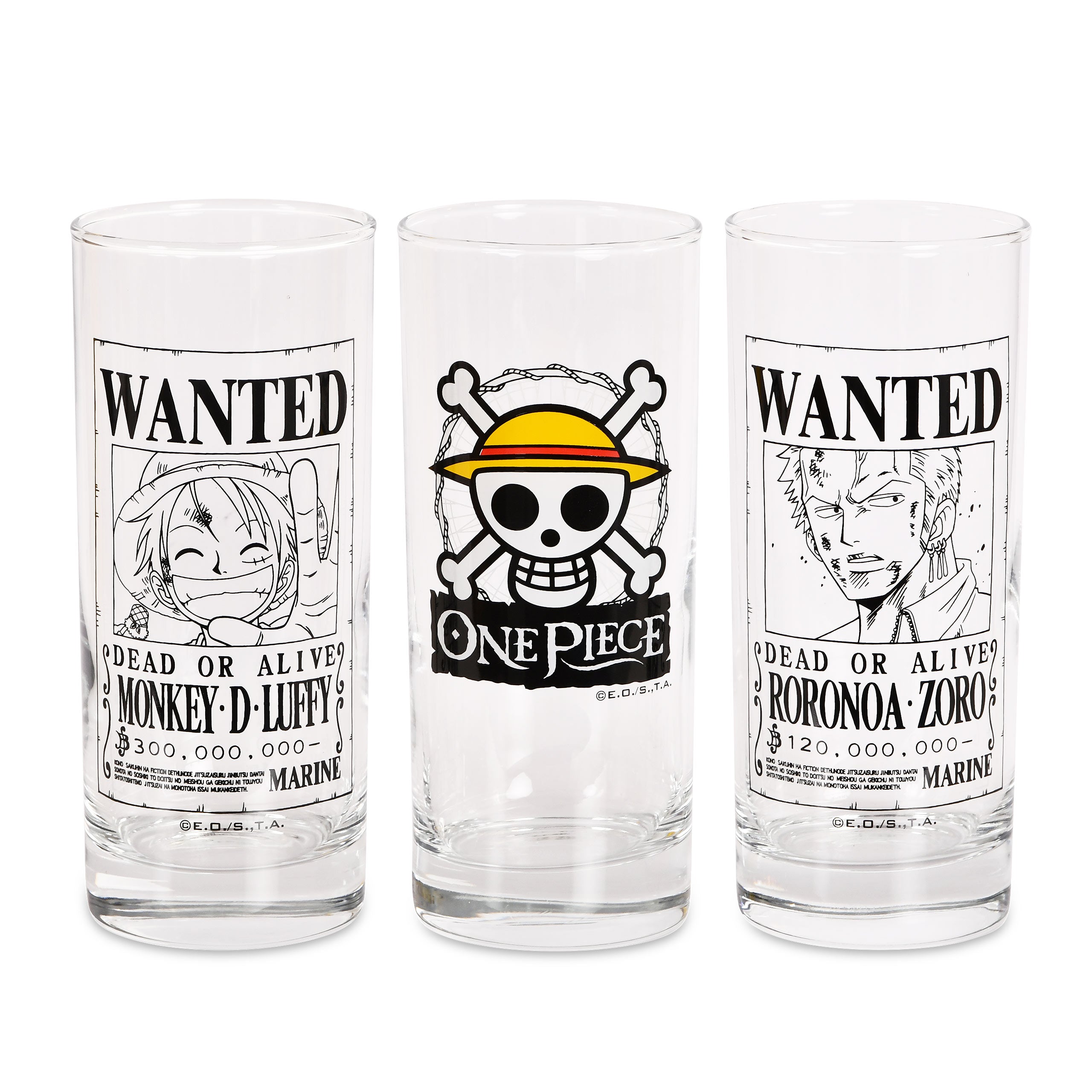 Product image One Piece - Wanted Glasses Set of 3