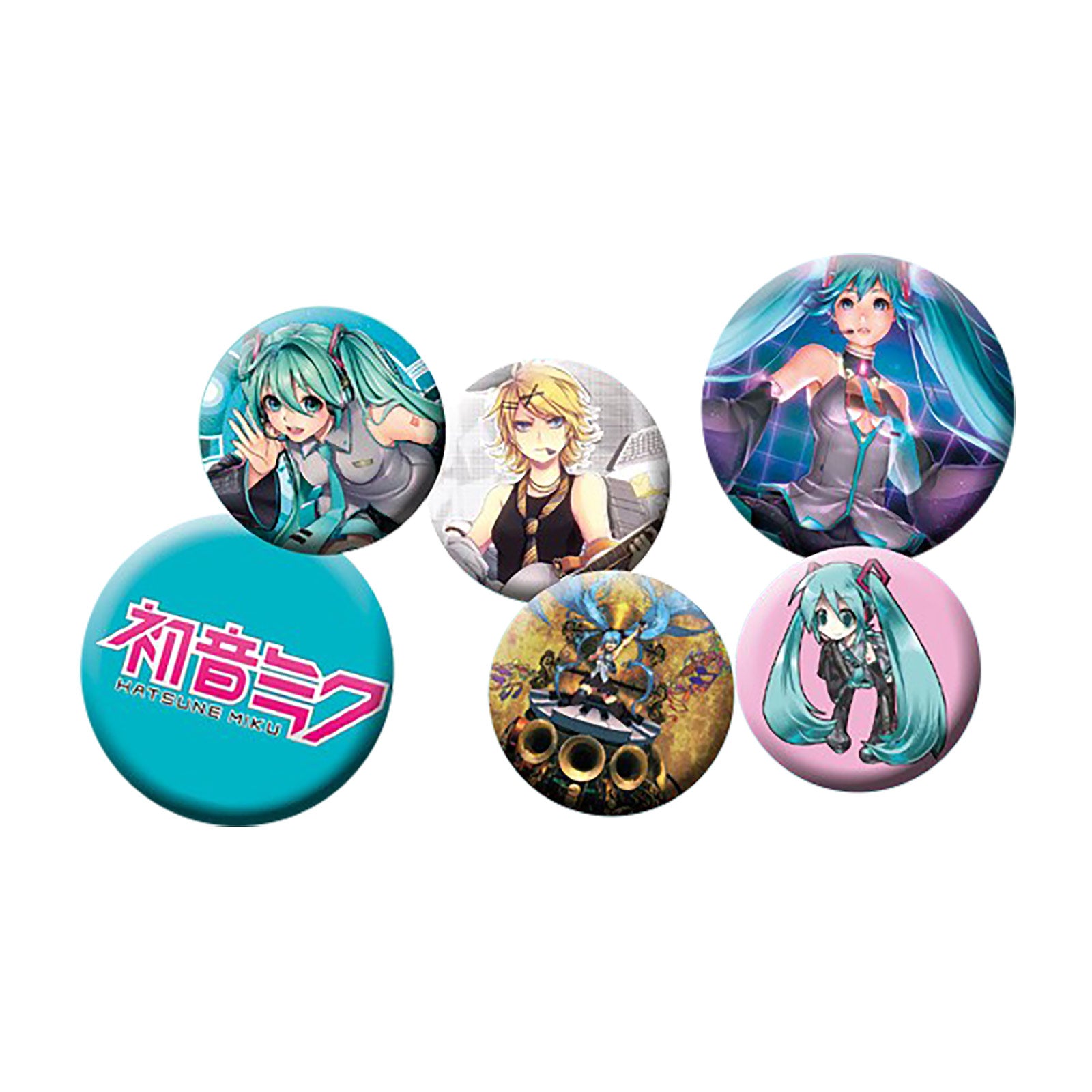 Zdjęcie produktu Hatsune Miku - Zestaw 6 przypinek z postacią i symbolem