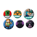 Zdjęcie produktu Minecraft - Zestaw przypinek z postaciami (6 sztuk)
