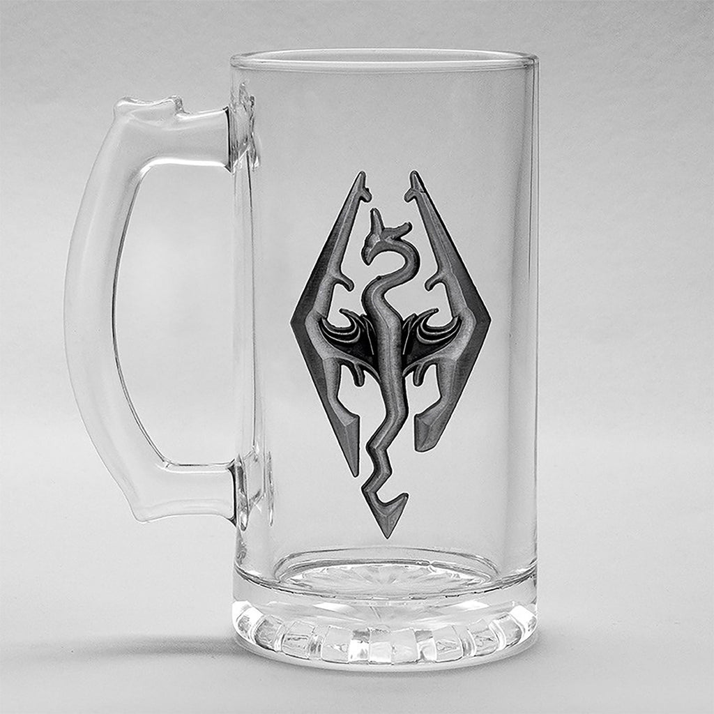 Zdjęcie produktu Skyrim - Szklany kufel z symbolem smoka