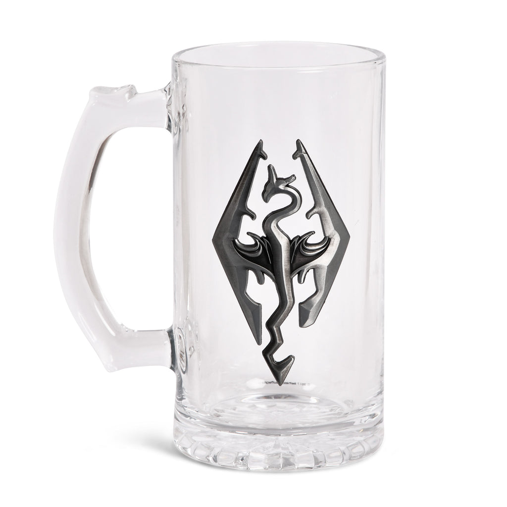 Zdjęcie produktu Skyrim - Szklany kufel z symbolem smoka