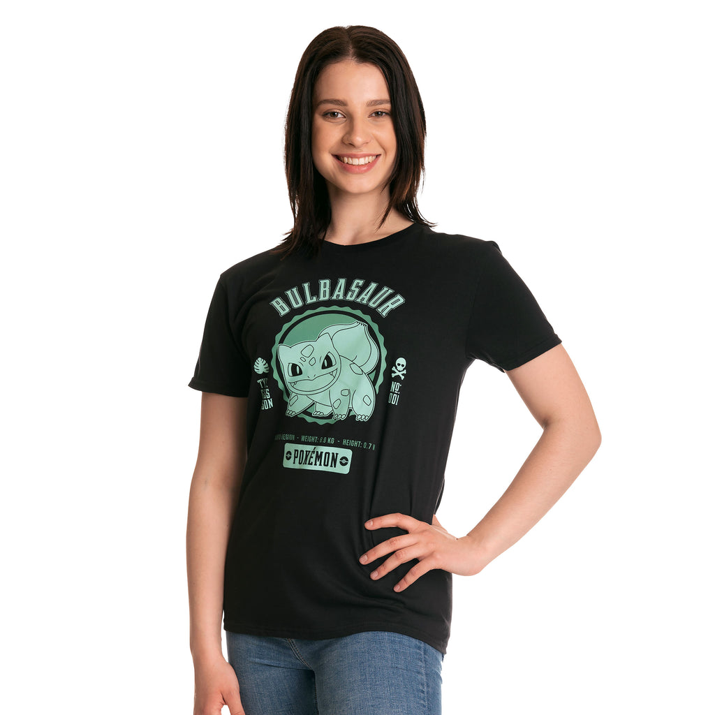 Zdjęcie produktu Pokemon - Bisasam College T-Shirt czarne