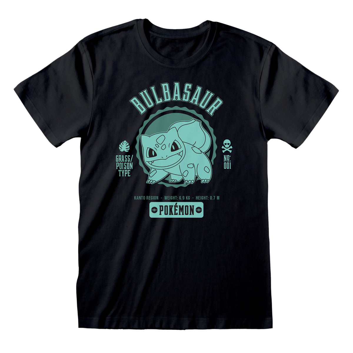 Zdjęcie produktu Pokemon - Bisasam College T-Shirt czarne