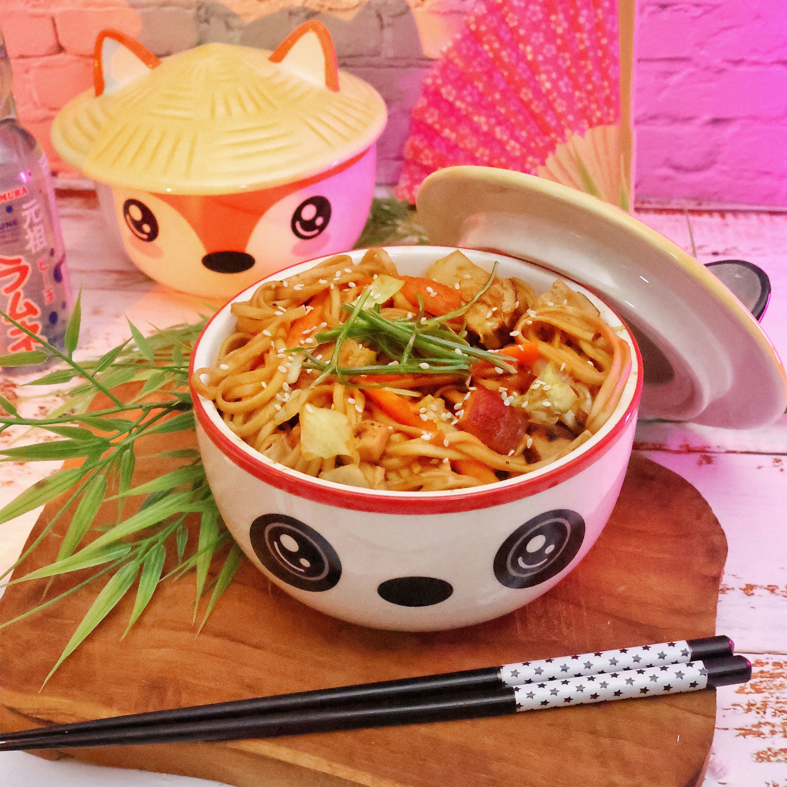 Zdjęcie produktu Miska Panda Kawaii z pokrywką dla fanów anime