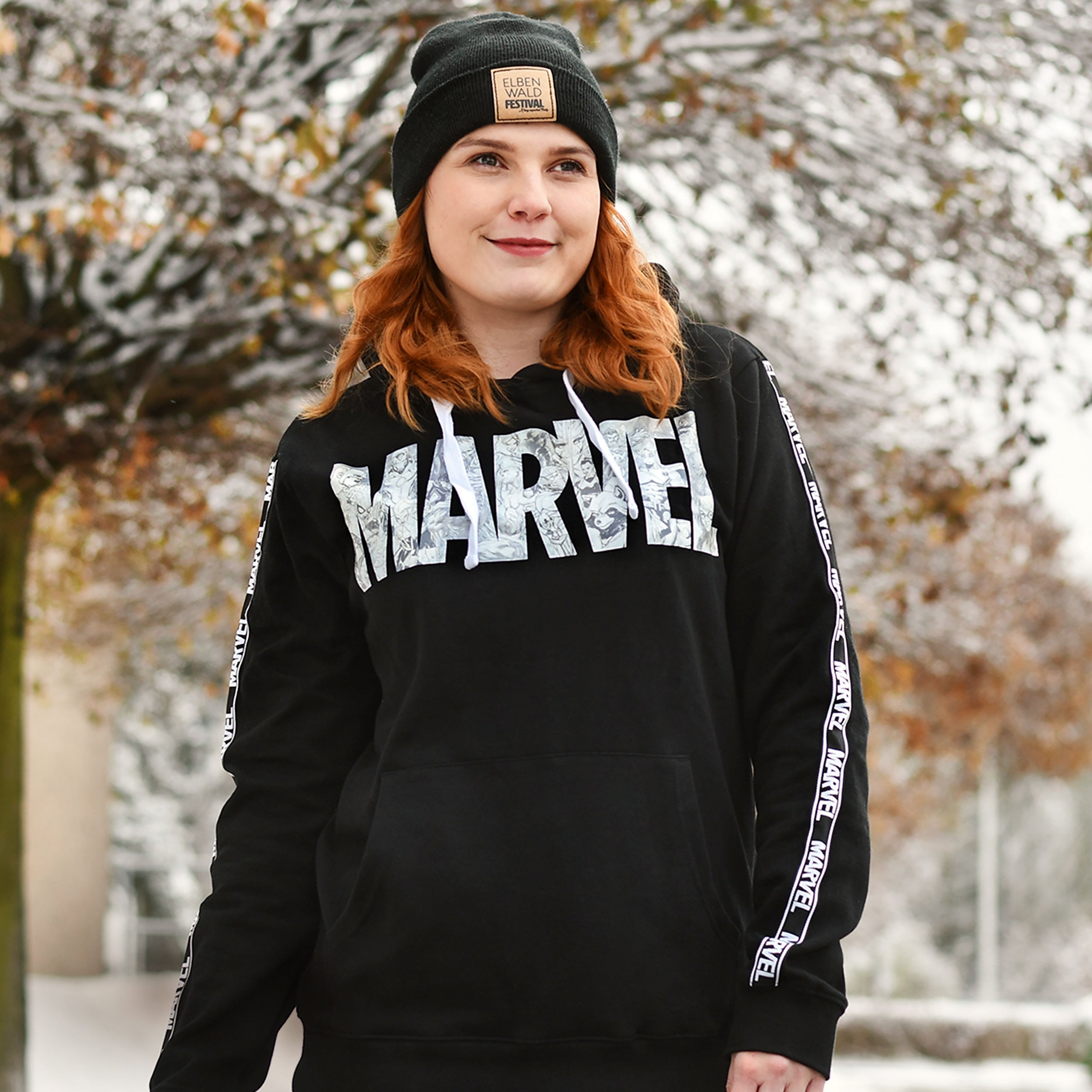 Zdjęcie produktu Marvel - Bluza z kapturem Comic Logo czarna