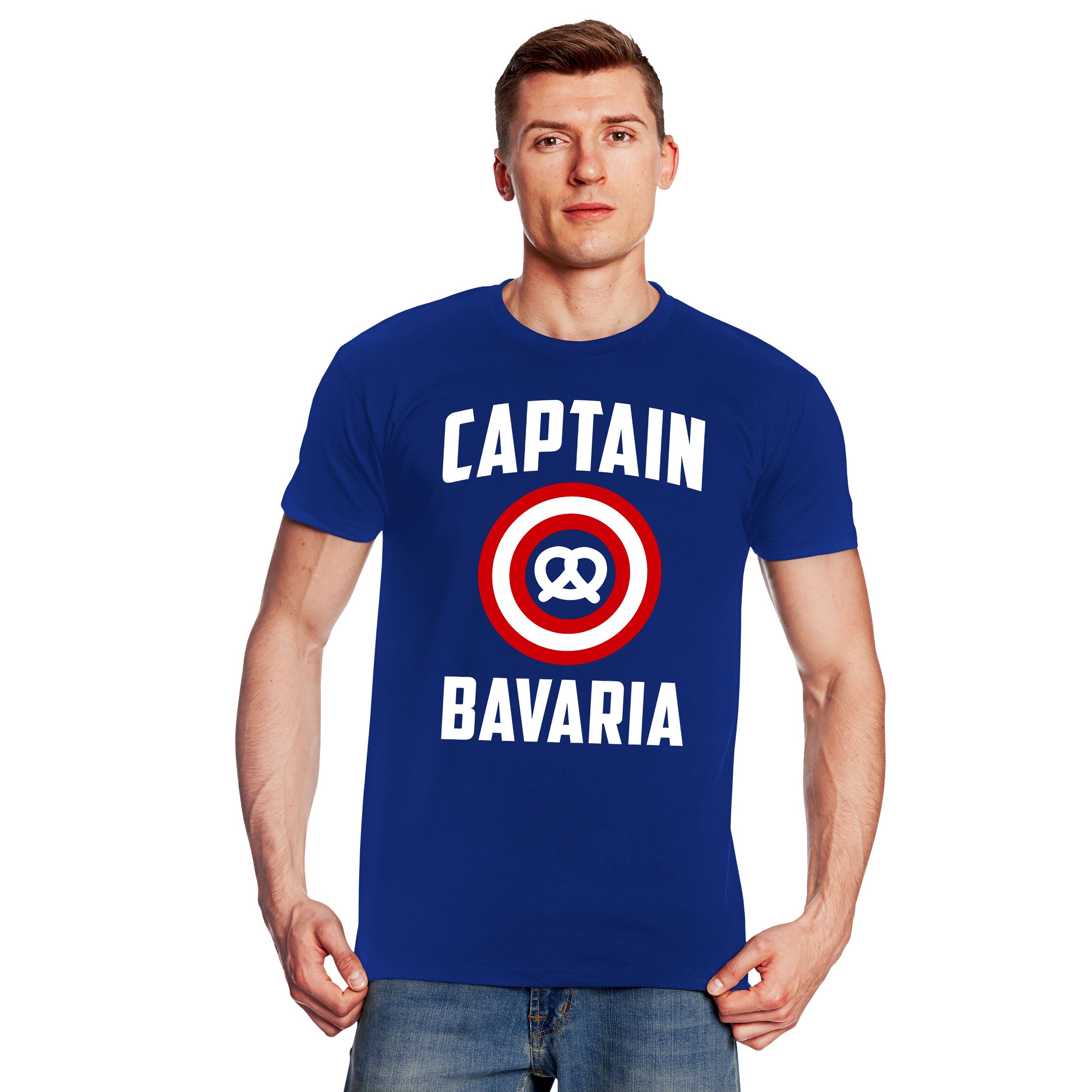 Zdjęcie produktu Koszulka Captain Bavaria dla fanów Kapitana Ameryki, niebieska