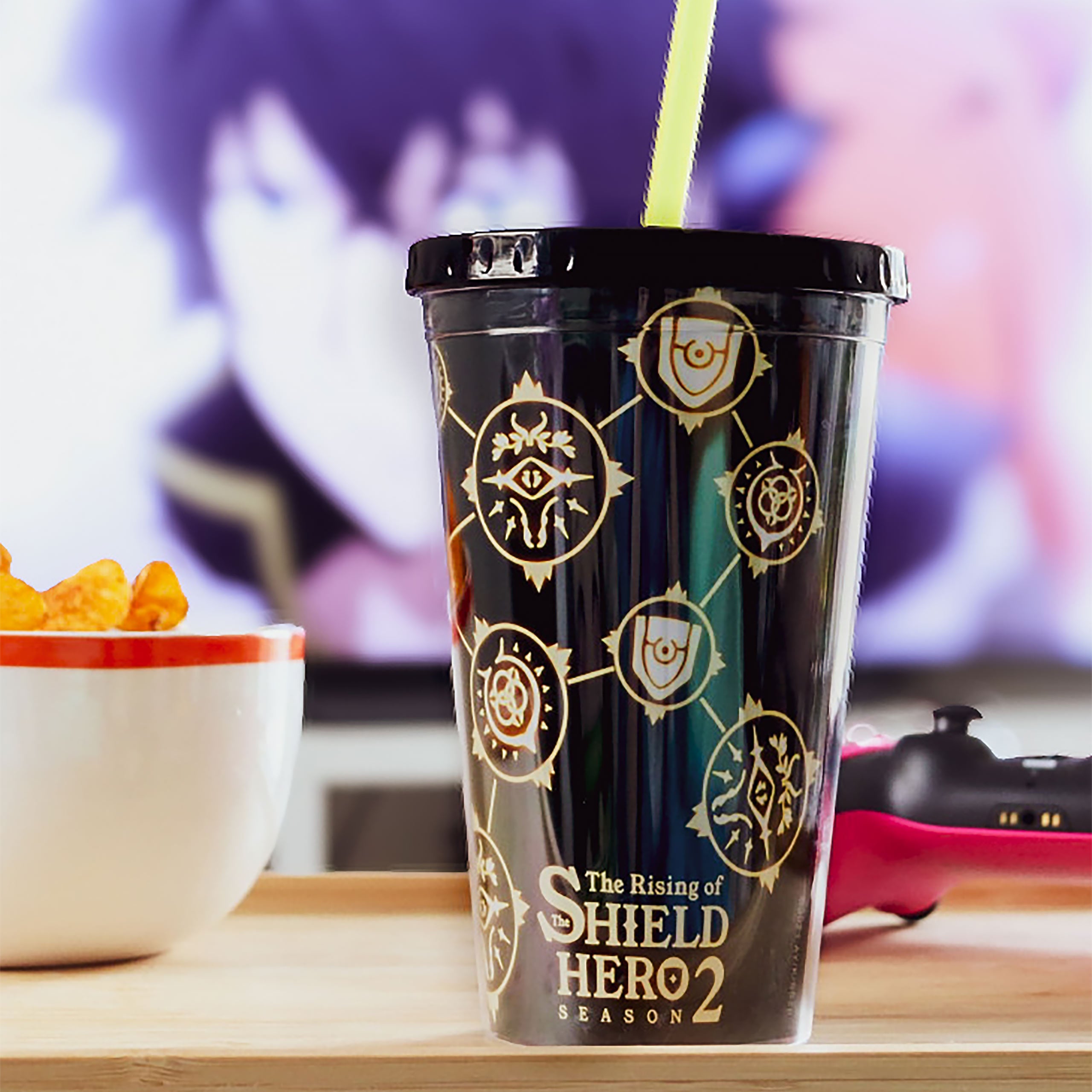 Zdjęcie produktu Rising of the Shield Hero - Kubek z symbolami ze słomką