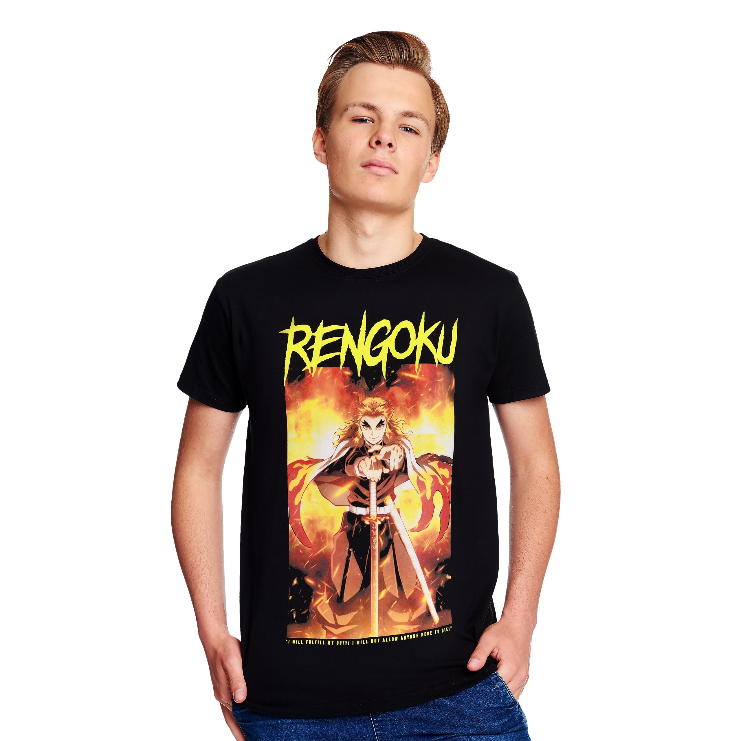 Zdjęcie produktu Demon Slayer - Rengoku T-Shirt czarne