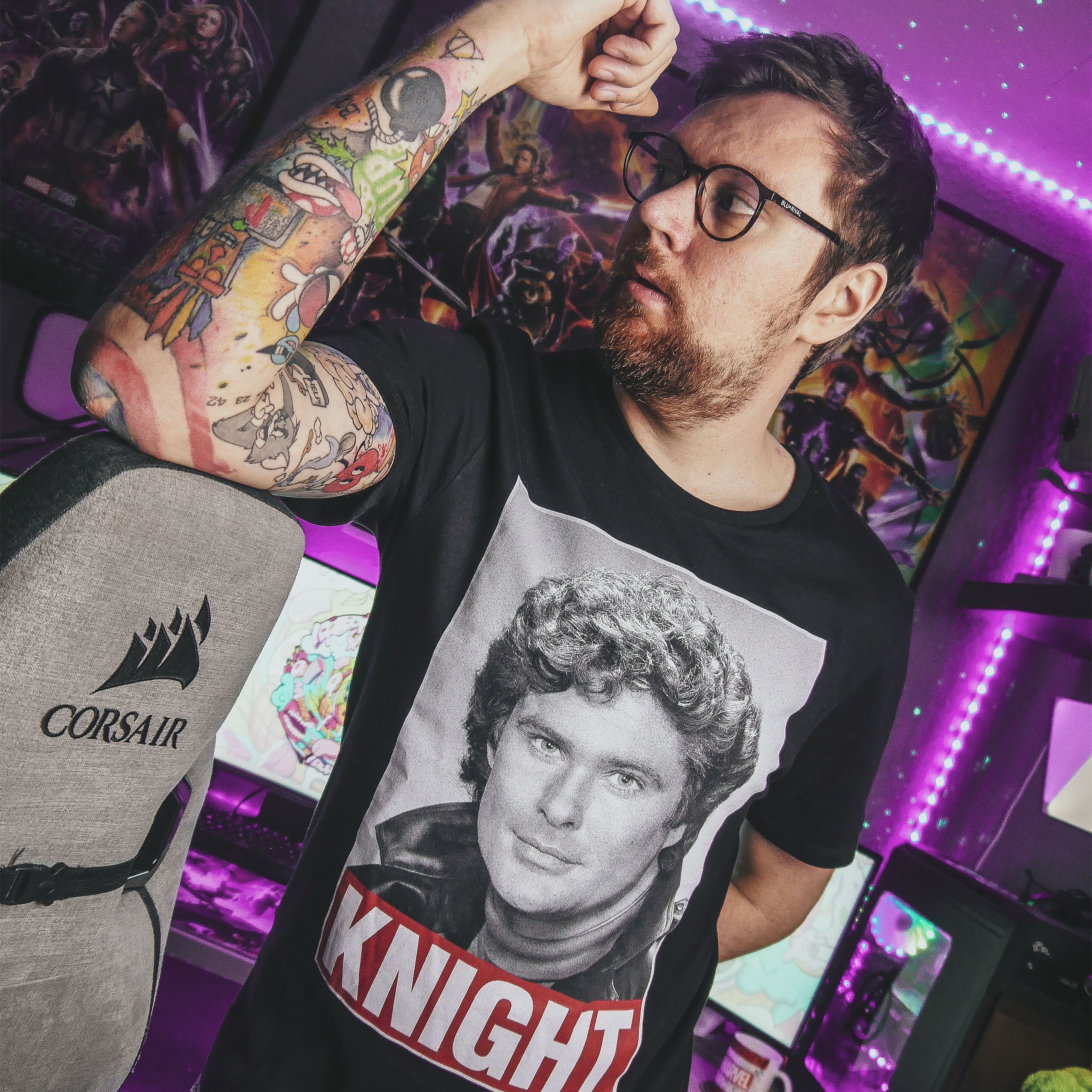 Zdjęcie produktu Knight Rider - Michael Knight T-Shirt czarne