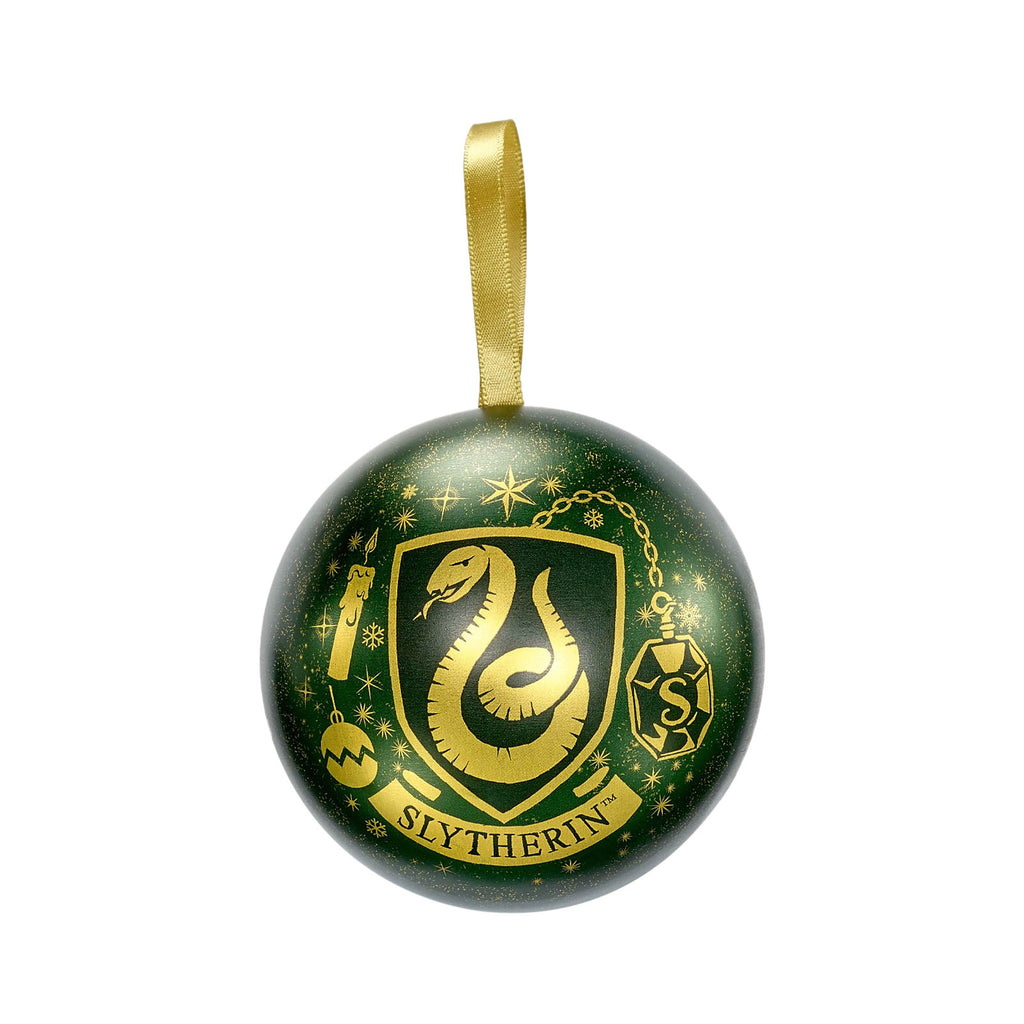 Zdjęcie produktu Harry Potter - Bombka świąteczna z herbem Slytherinu i naszyjnikiem
