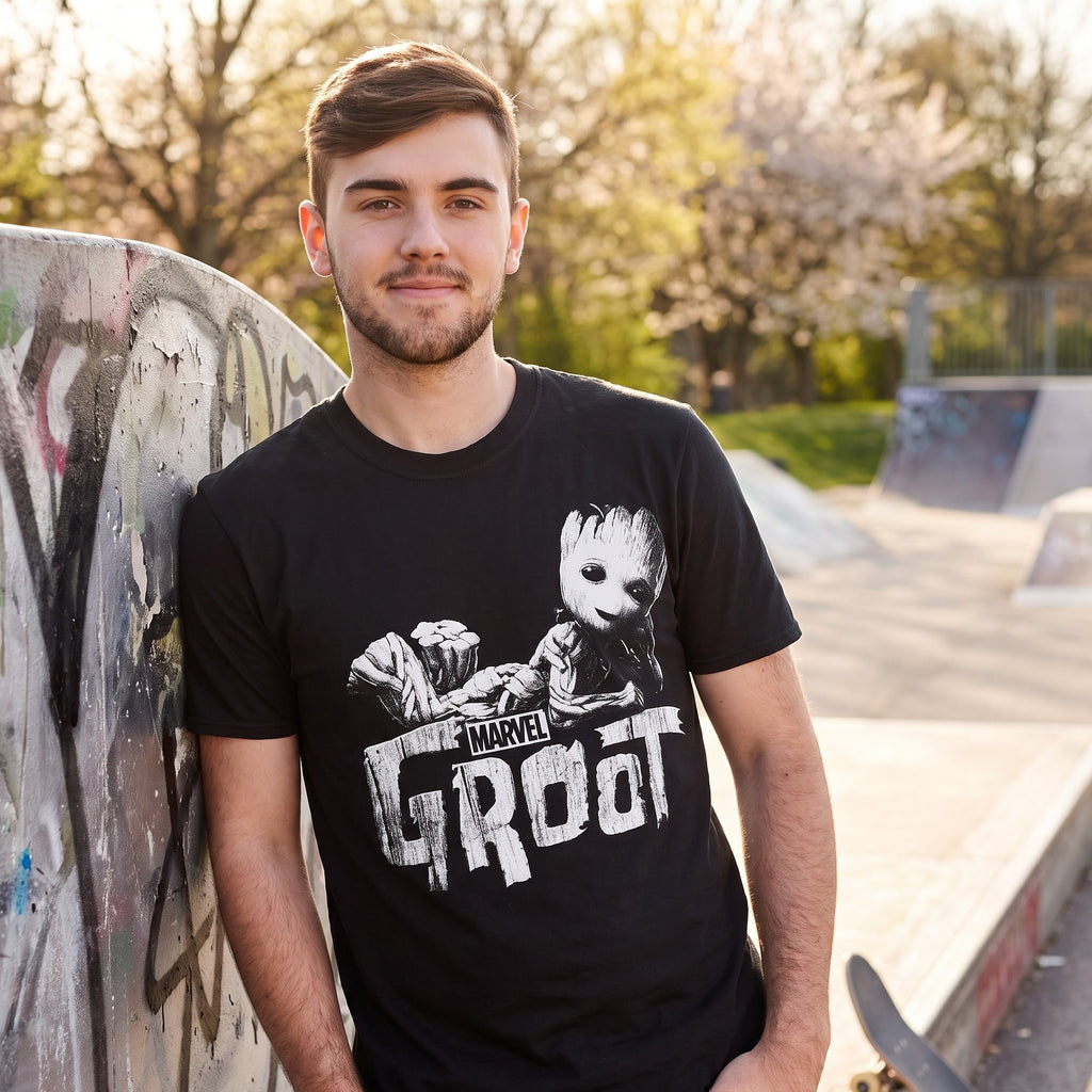 Zdjęcie produktu Czarna koszulka Groot - Strażnicy Galaktyki