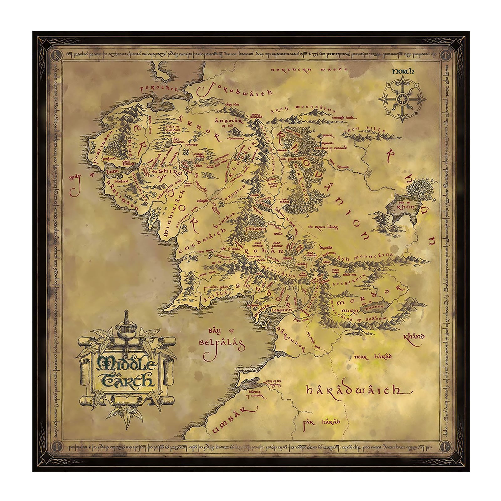 Zdjęcie produktu Władca Pierścieni - Puzzle z mapą Śródziemia