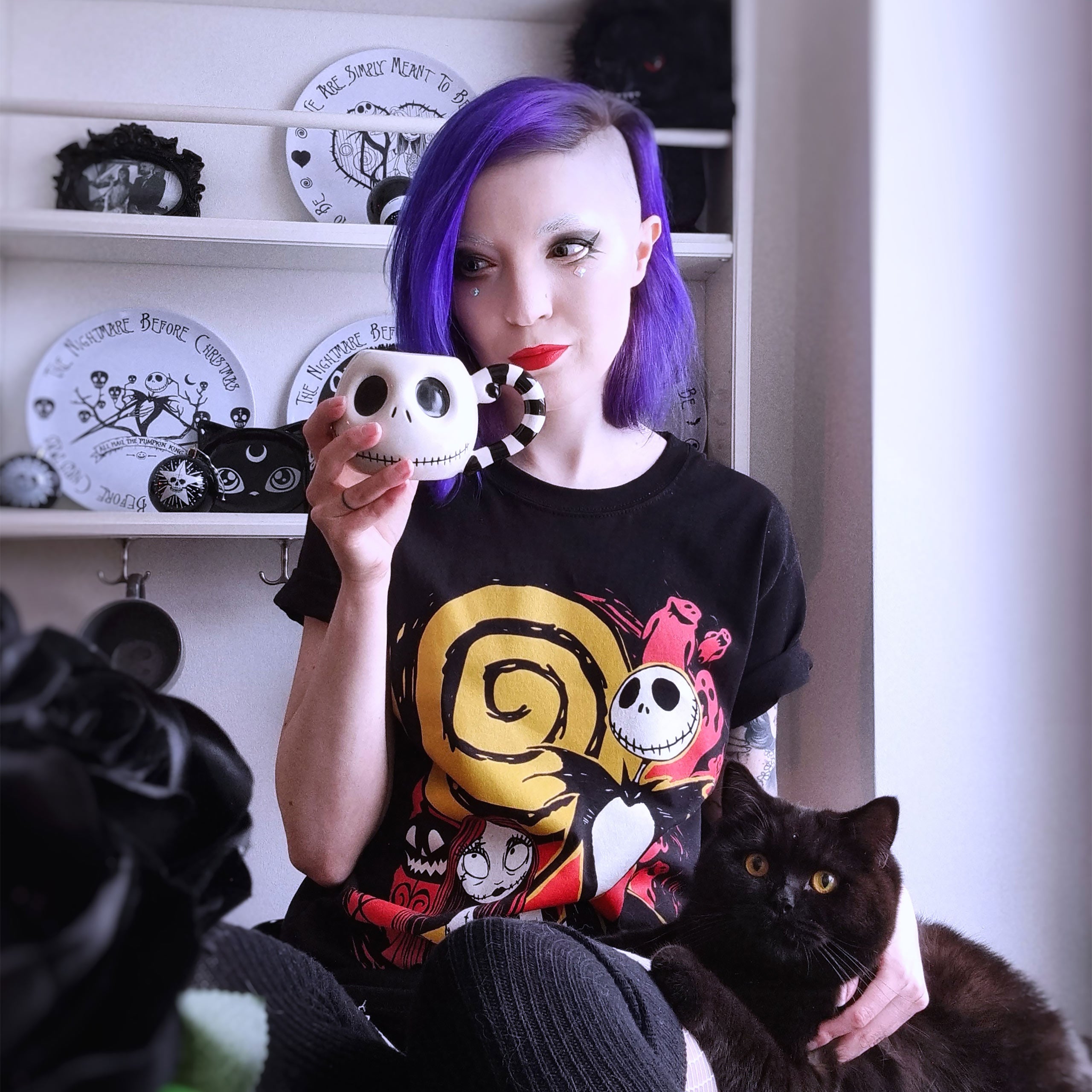 Zdjęcie produktu Nightmare Before Christmas - Jack & Sally T-Shirt czarne