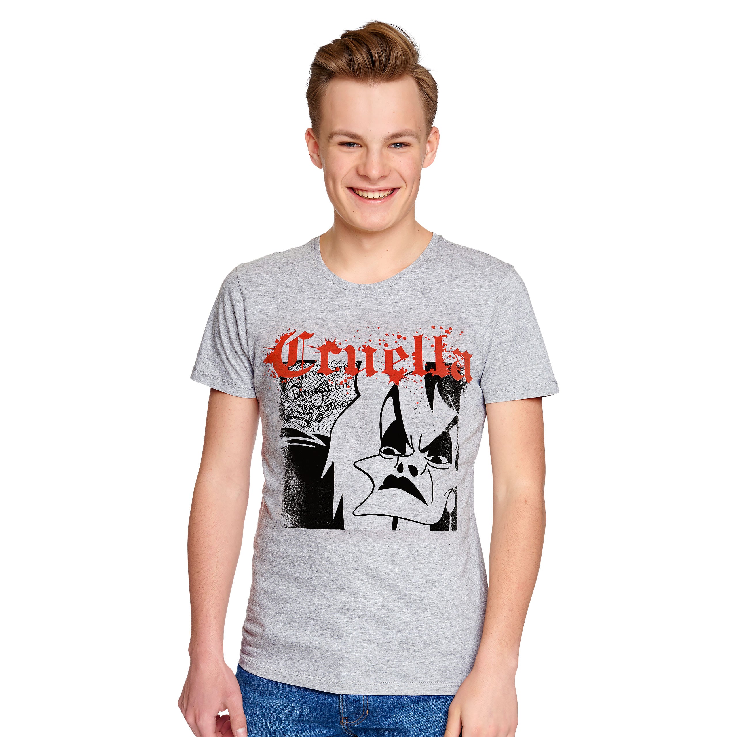 Zdjęcie produktu Disney Villains - Splatter Cruella T-Shirt szare