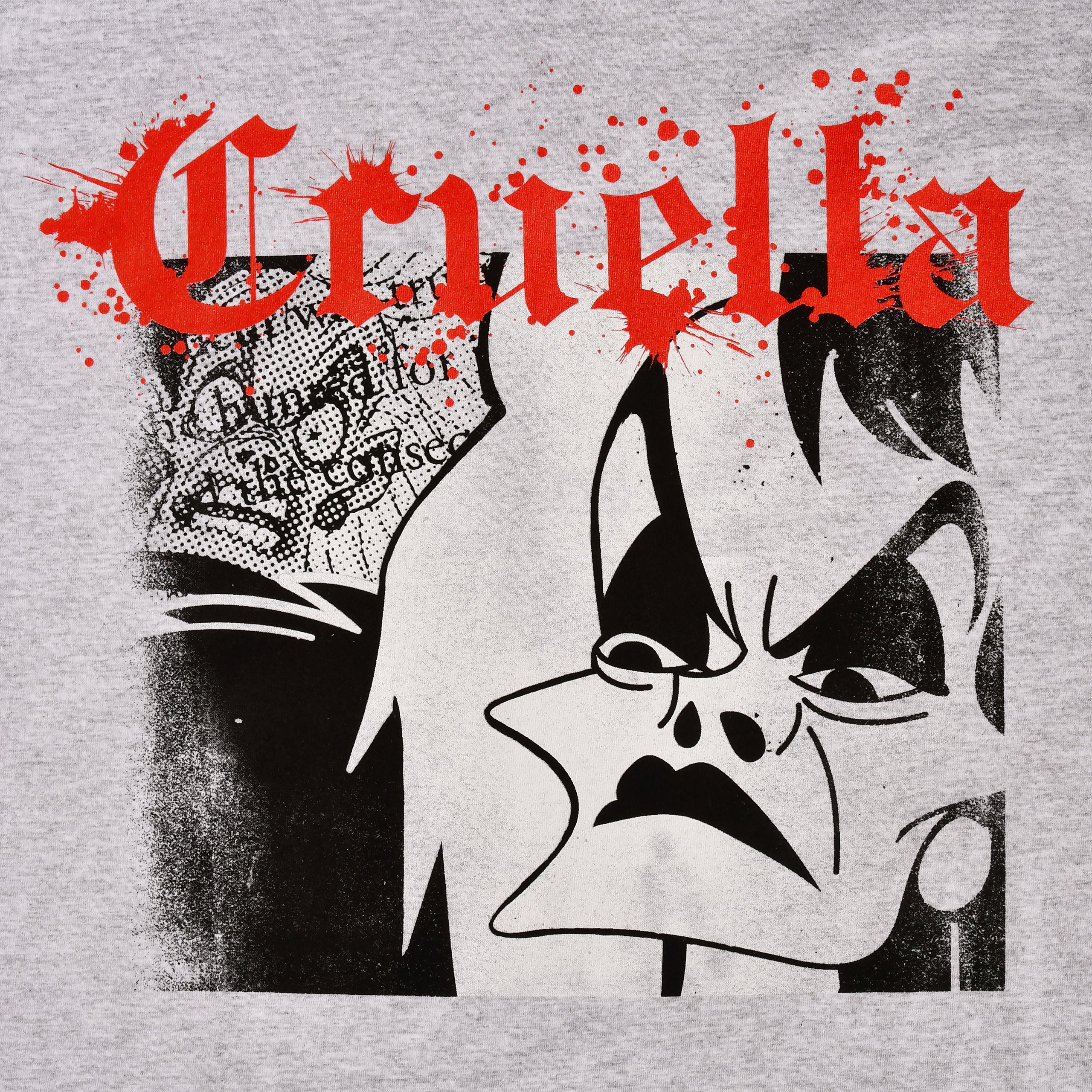 Zdjęcie produktu Disney Villains - Splatter Cruella T-Shirt szare